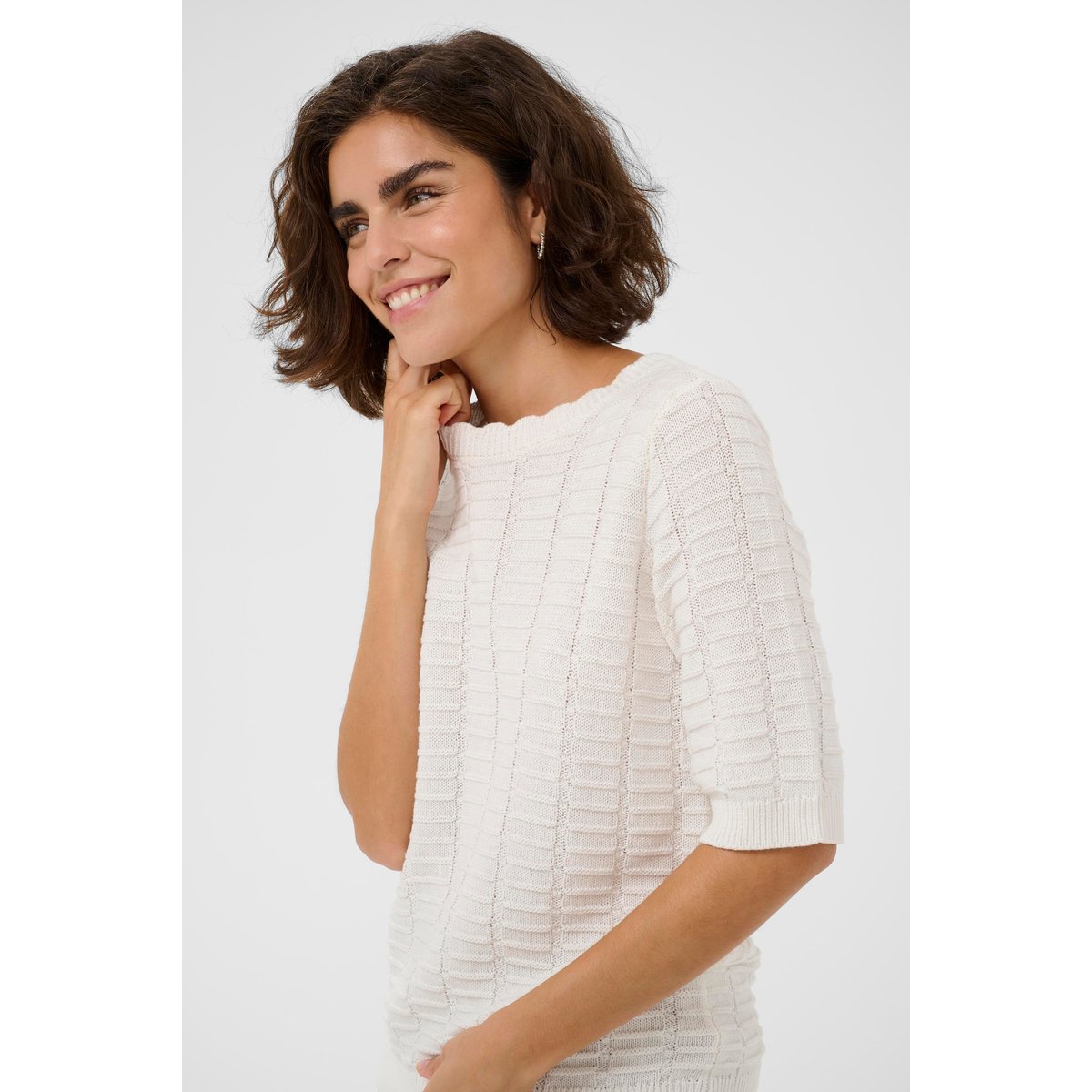 Pullover tricoté blanc, KAFFE