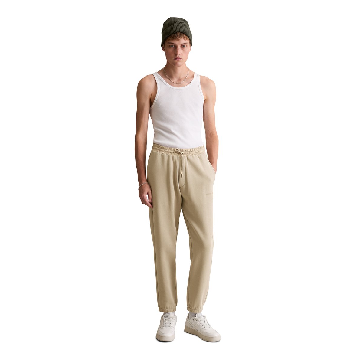 Pantalon sweat relaxed en pur coton bio beige, MARC O’POLO DENIM