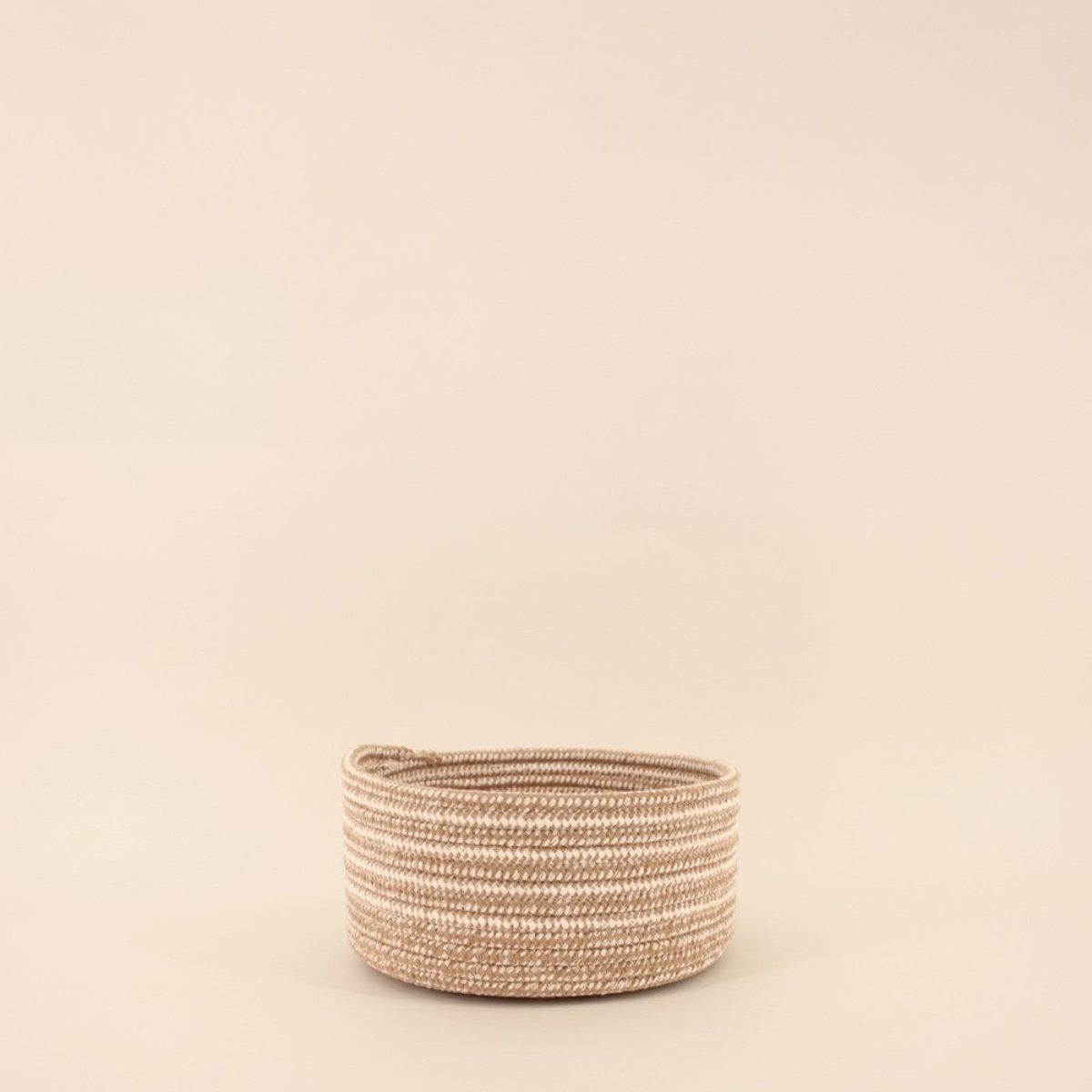 Lot de 3 paniers ronds en corde de coton beige, AZAO