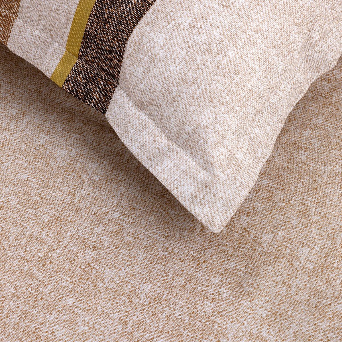 Taie d'oreiller en satin de coton marron, LOOMIS multicolore, BOSS HOME
