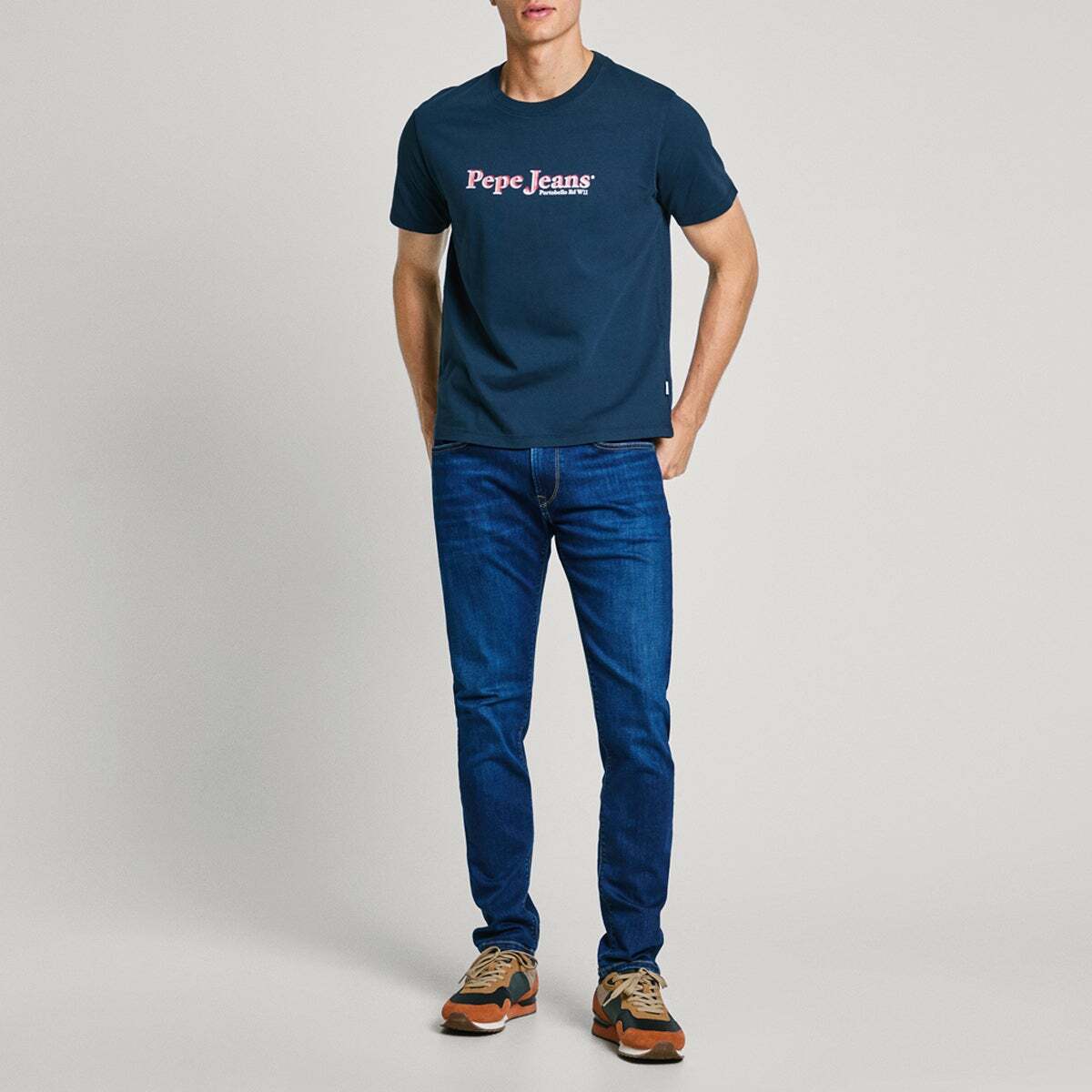 T-Shirt Regular Fit Avec Logo bleu dulwich, PEPE JEANS