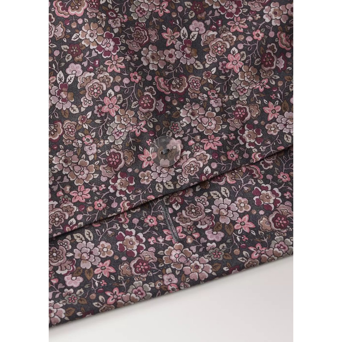 Housse de couette 100 % coton floral Lit 90 cm prune, MANGO HOME