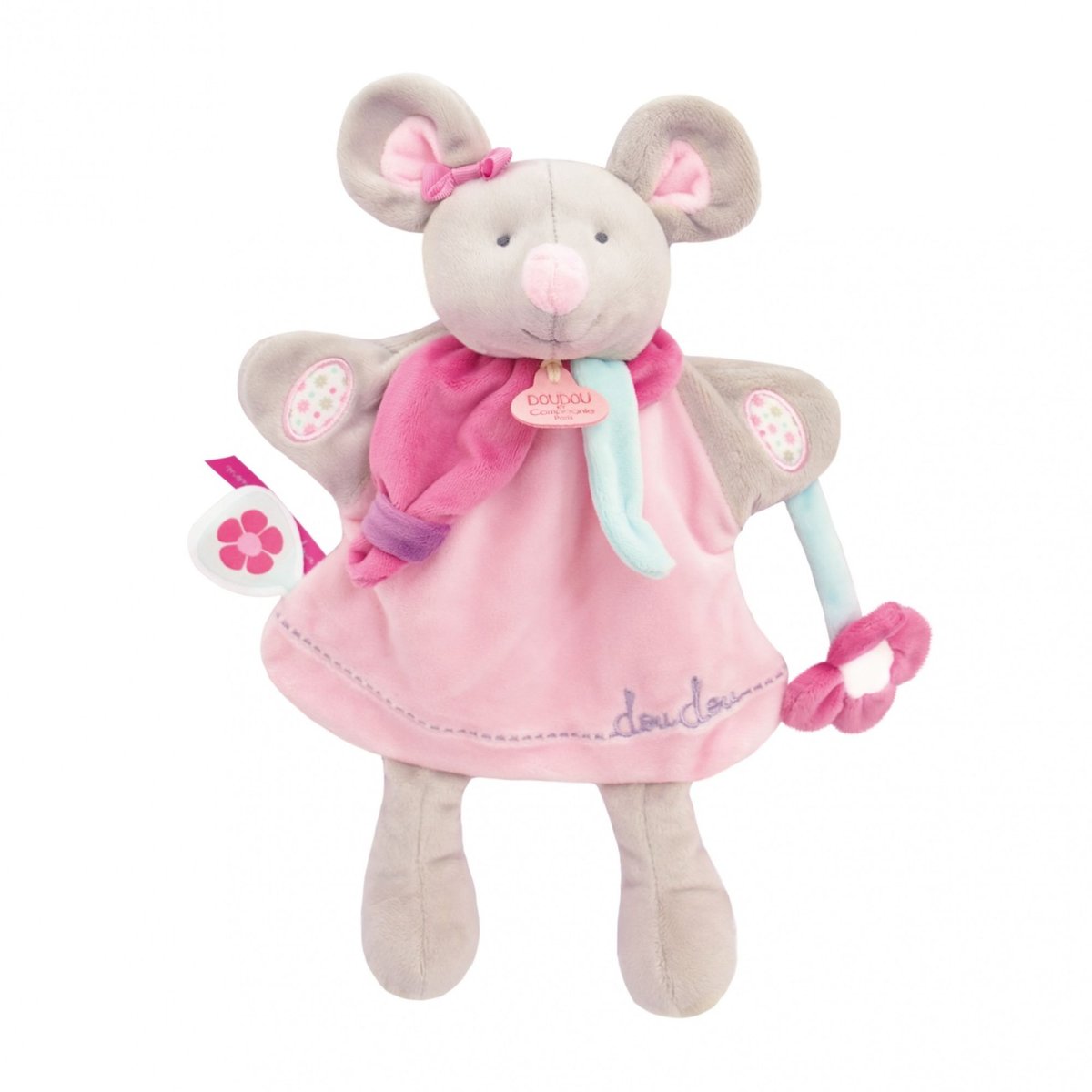 Doudou marionnette Souris Pearly rose, DOUDOU ET COMPAGNIE