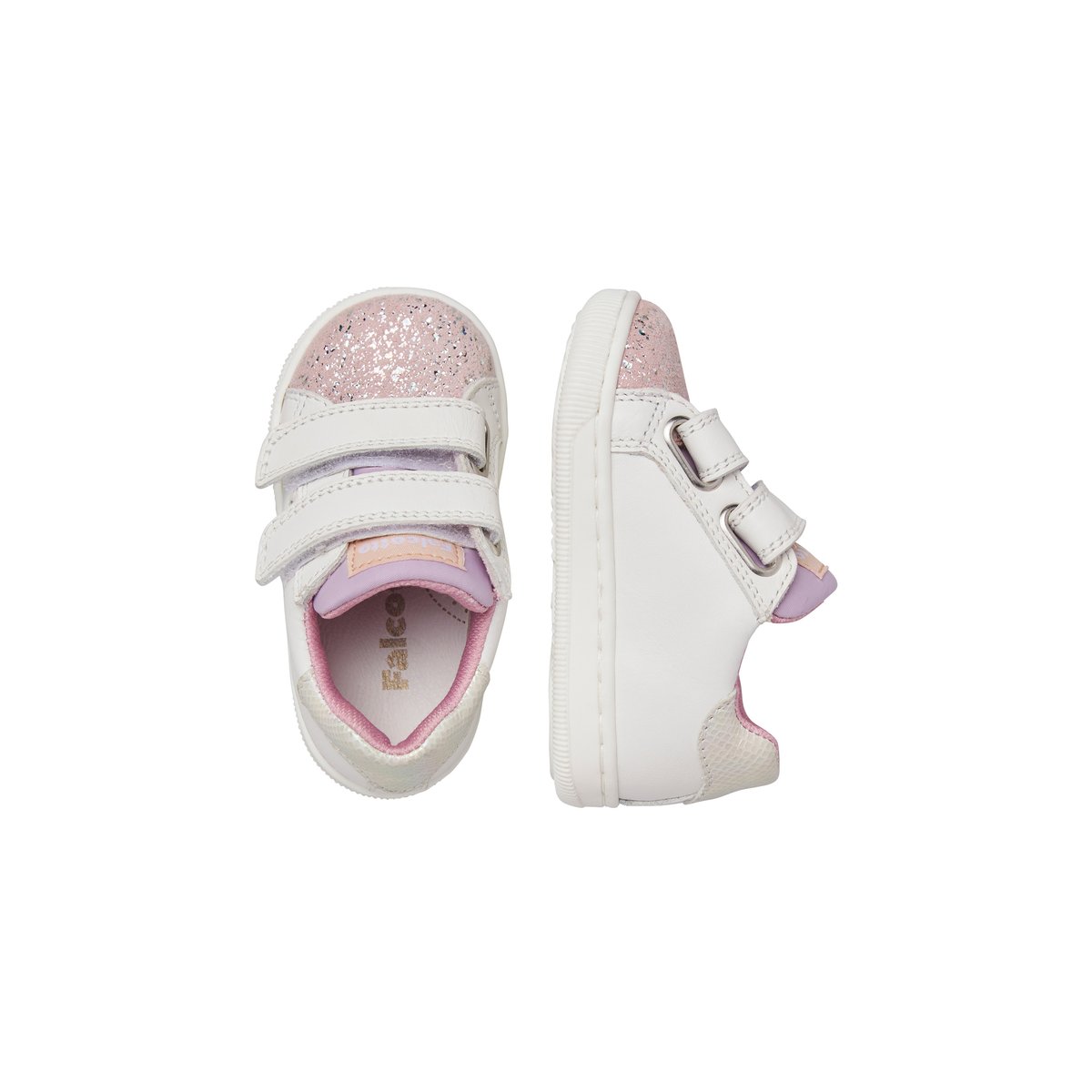 Baskets en cuir et en daim KINER LOW VL blanc-rose-, FALCOTTO
