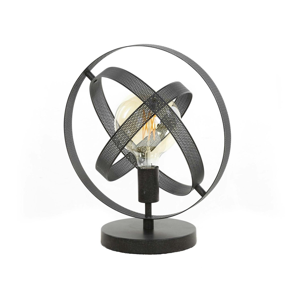 Lampe à poser industrielle forme globe RALF anthracite, PIER IMPORT