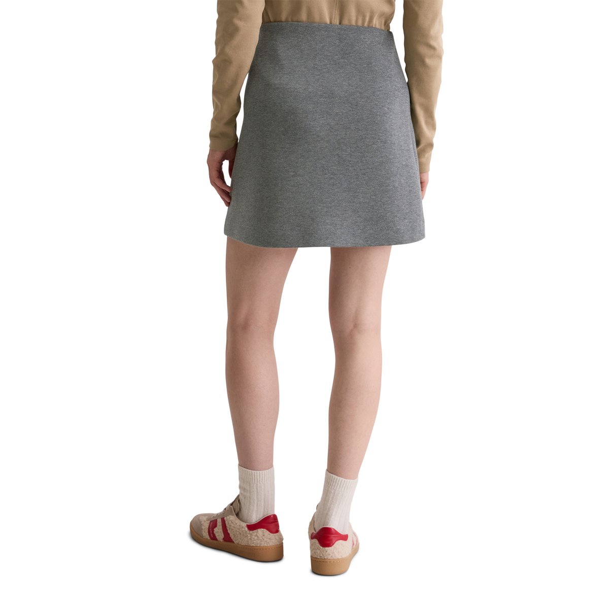 Mini-jupe en jersey regular en mélange de coton bio gris, MARC O'POLO