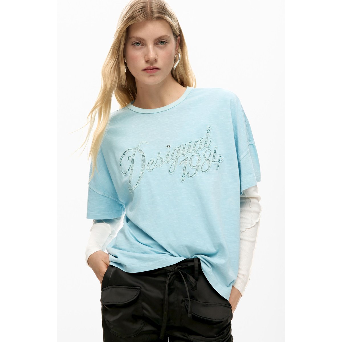 T-shirt vintage 1984 gris, DESIGUAL