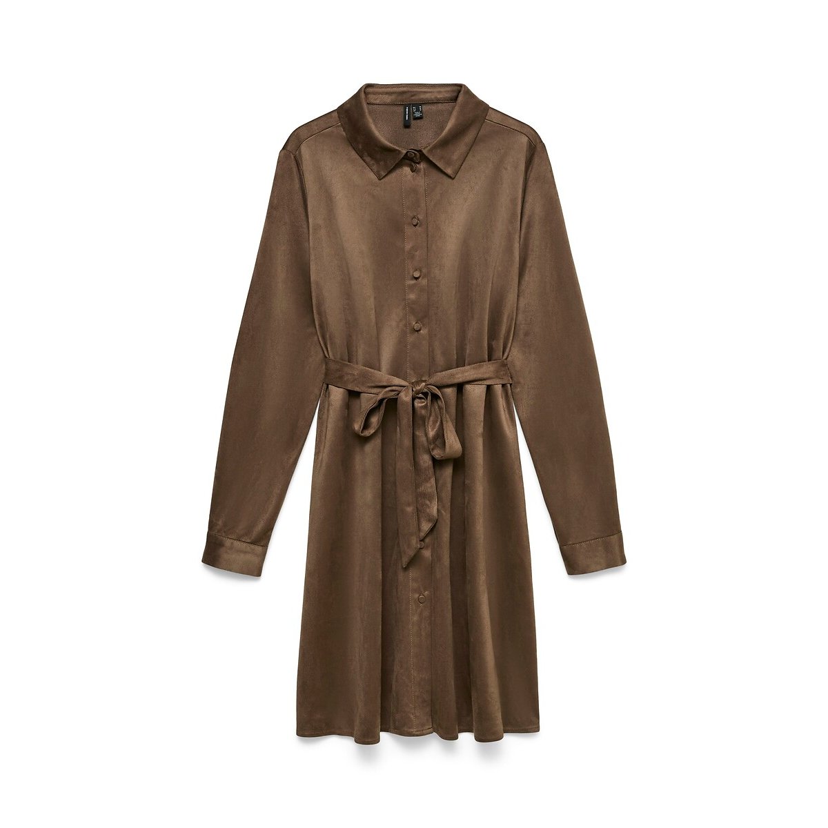 Robe chemise en suédine camel, VERO MODA