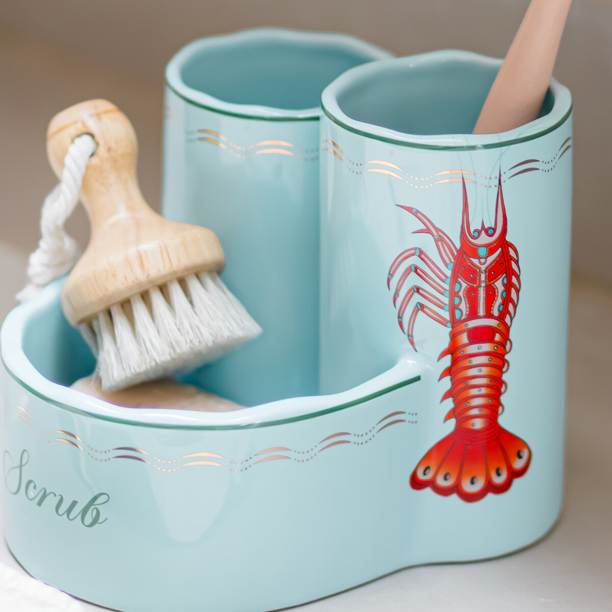 Lobster "Scrub" Sink Tidy blue, YVONNE ELLEN
