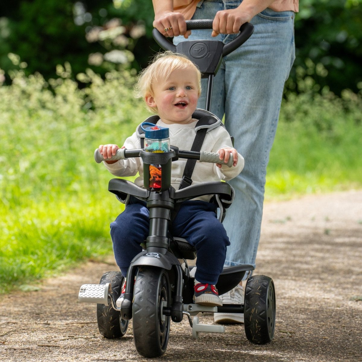Tricycle enfant évolutif 4 en 1 DELUXE noir - gris, TP TOYS