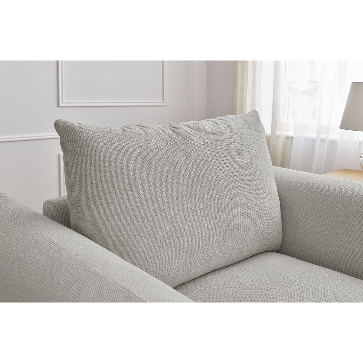 Fauteuil tissu, ERNEST gris clair, BOBOCHIC