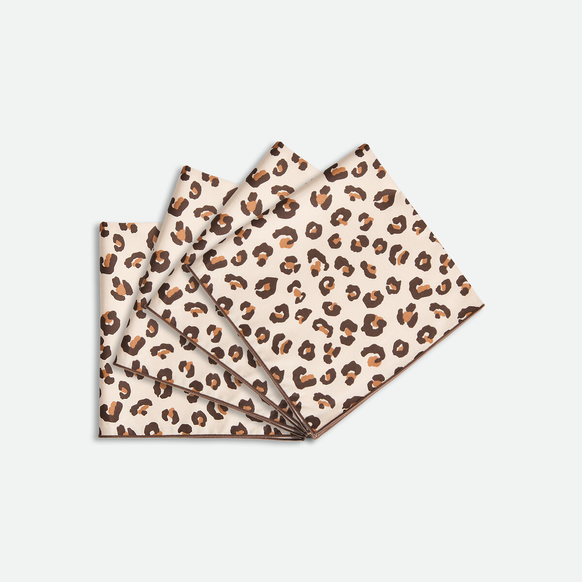 Set van 4 katoenen servetten met luipaardprint, Leopold luipaardprint, LA REDOUTE INTERIEURS