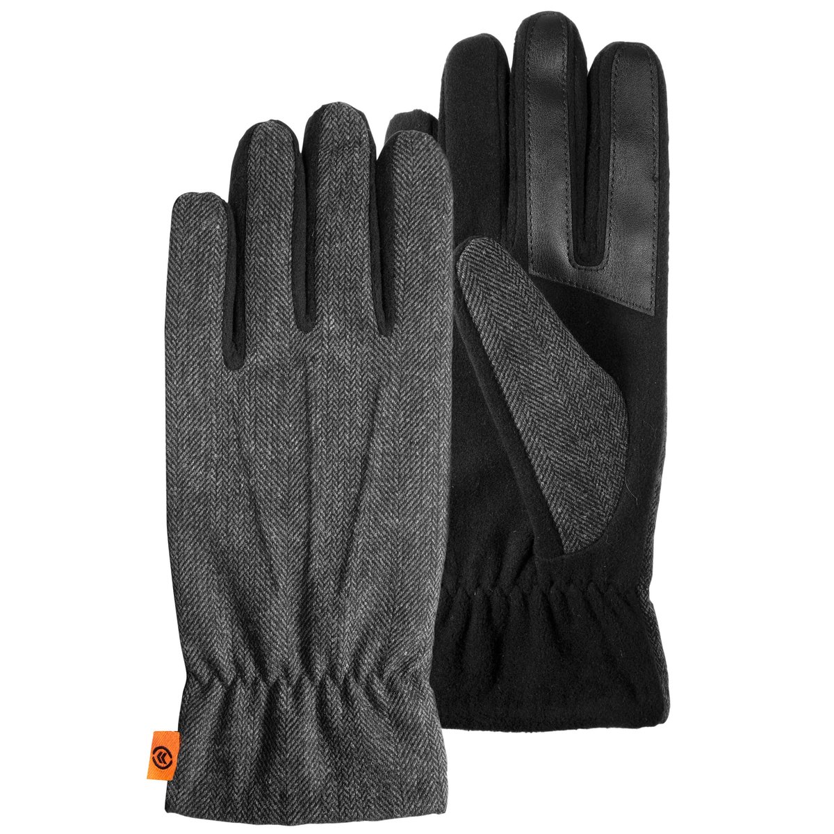 Gants tactiles bi-matières tissu/polaire - doublure flexible multicolor chevrons, ISOTONER
