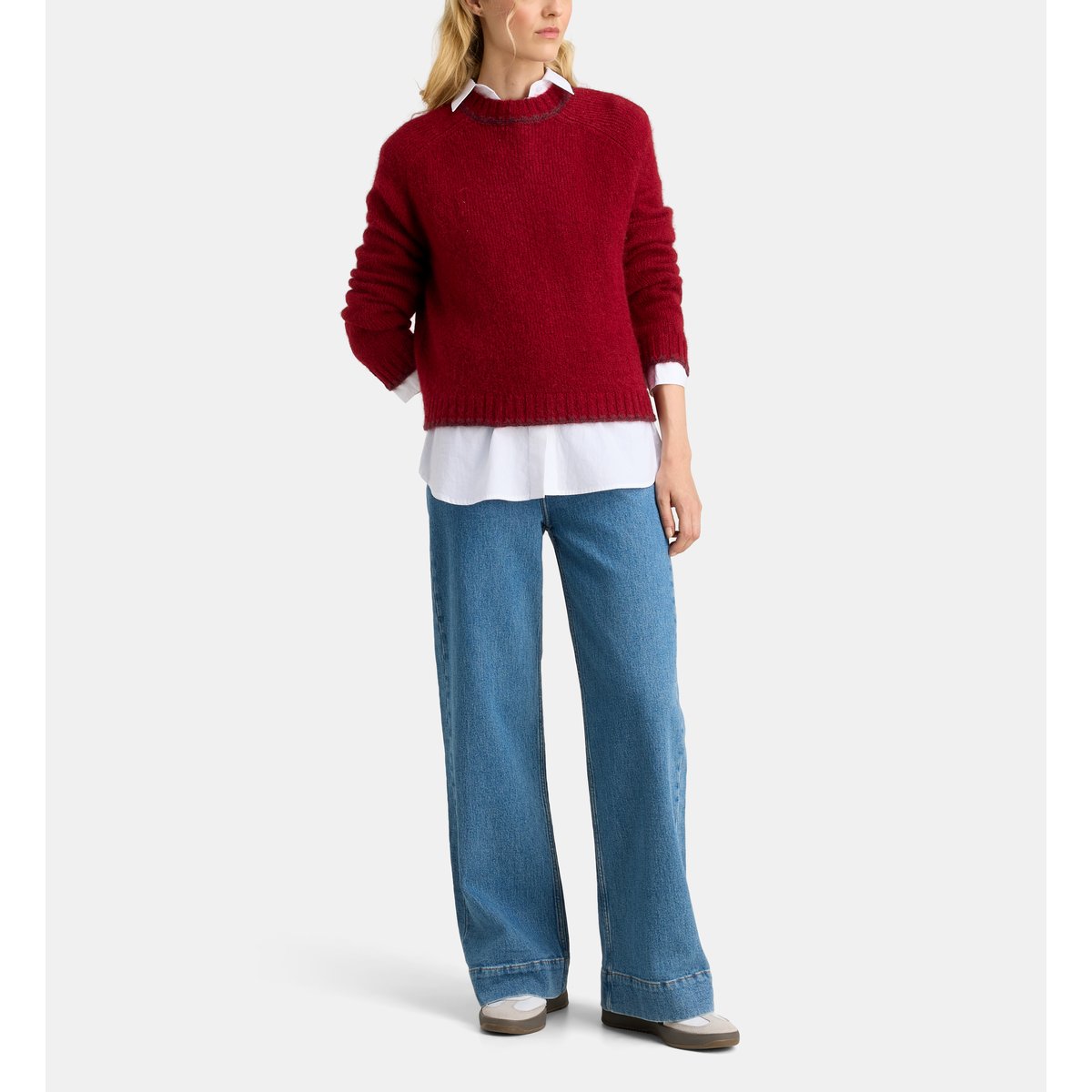 Pull folk maille rouge grenade, GALERIES LAFAYETTE
