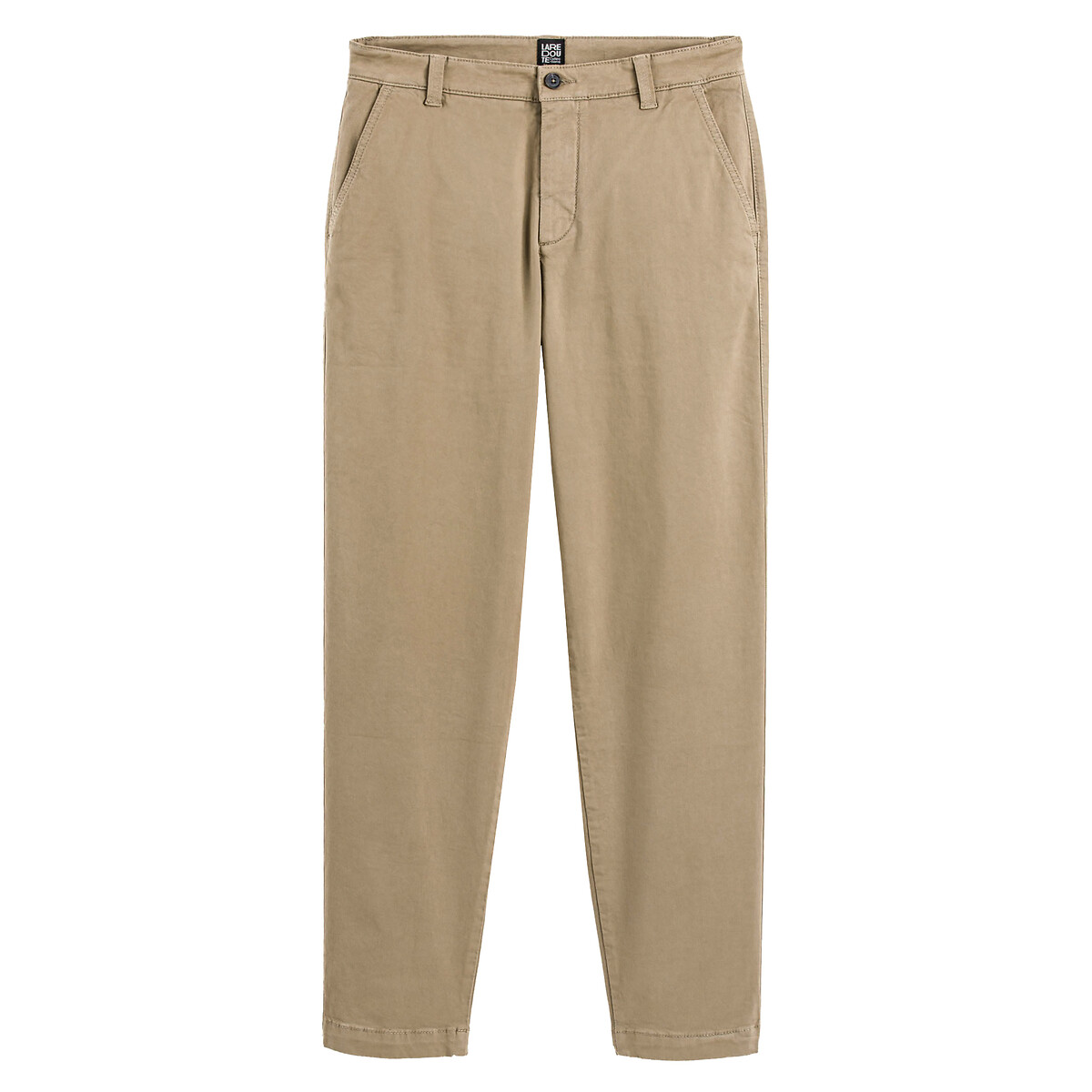 Chino broek, wijde snit beige , LA REDOUTE COLLECTIONS