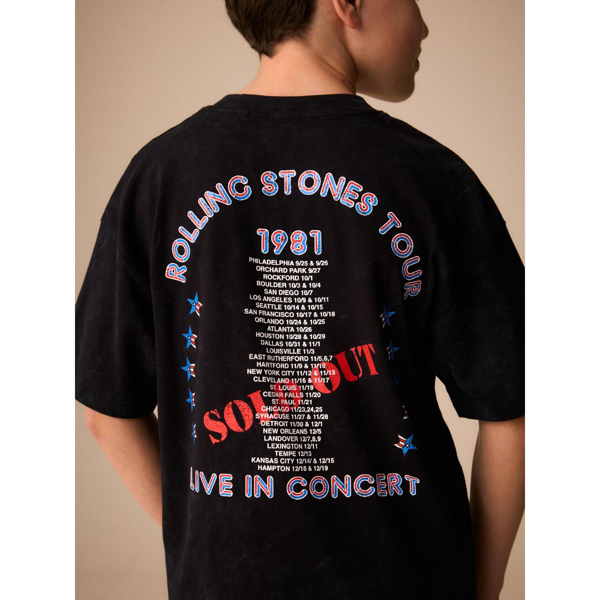 T-shirt avec bande rolling stones délavés au noir, NEXT