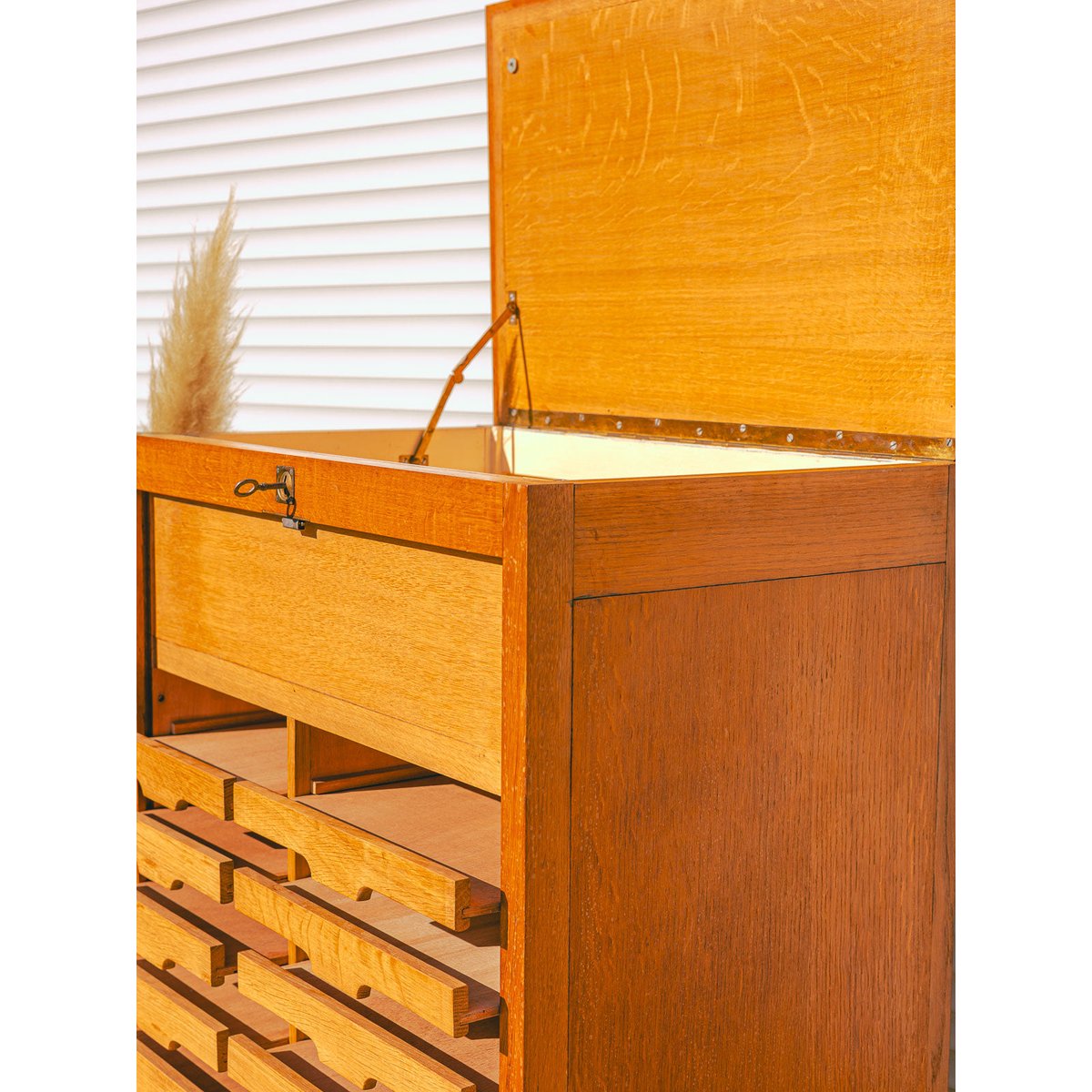 Meuble classeur en bois clair Fernand N°432 - Bon état bois clair, DEBONGOUT