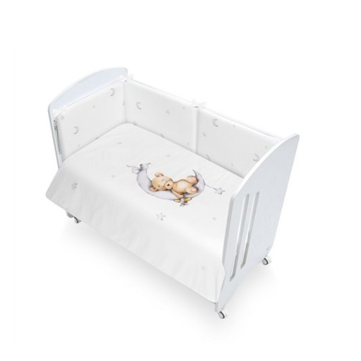 Lit bébé Lovely 2 pcs couette + tour de lit Ours gris couleur unique, INTERBABY