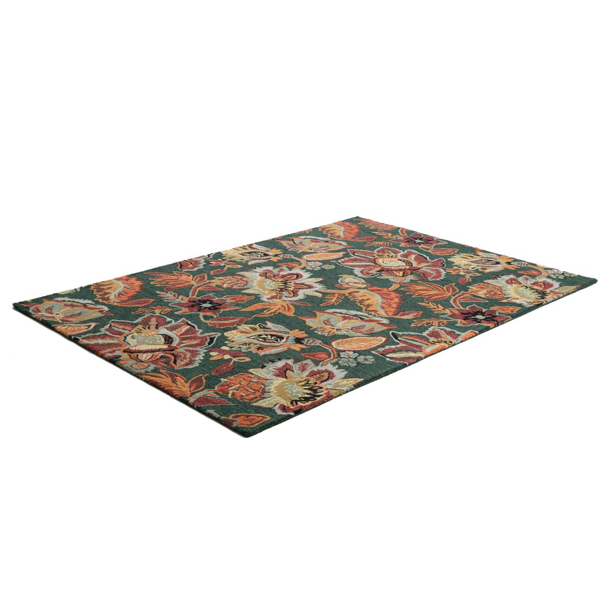 Tapis tufté main en laine vierge et viscose beige, THEKO