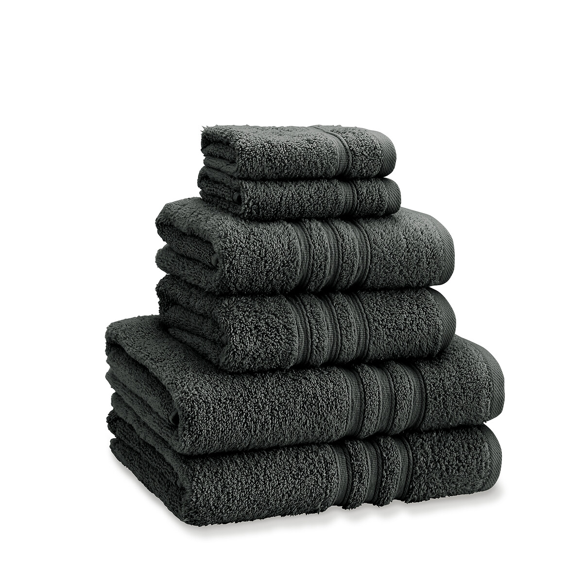 Zero Twist Cotton 6 Piece Towel Bale Set charcoal, CATHERINE LANSFIELD