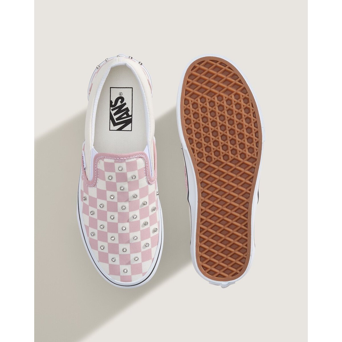 Baskets avec strass, CLASSIC SLIP-ON blanc/rose, VANS