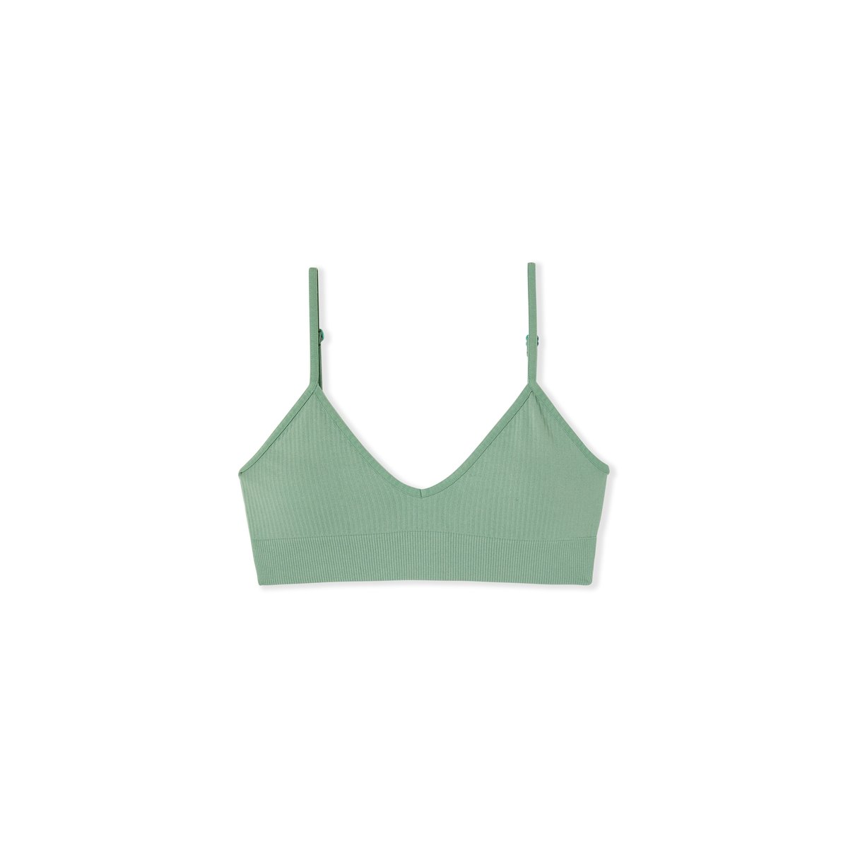 Soutien-gorge brassière col V LOUISON vert, ETAM