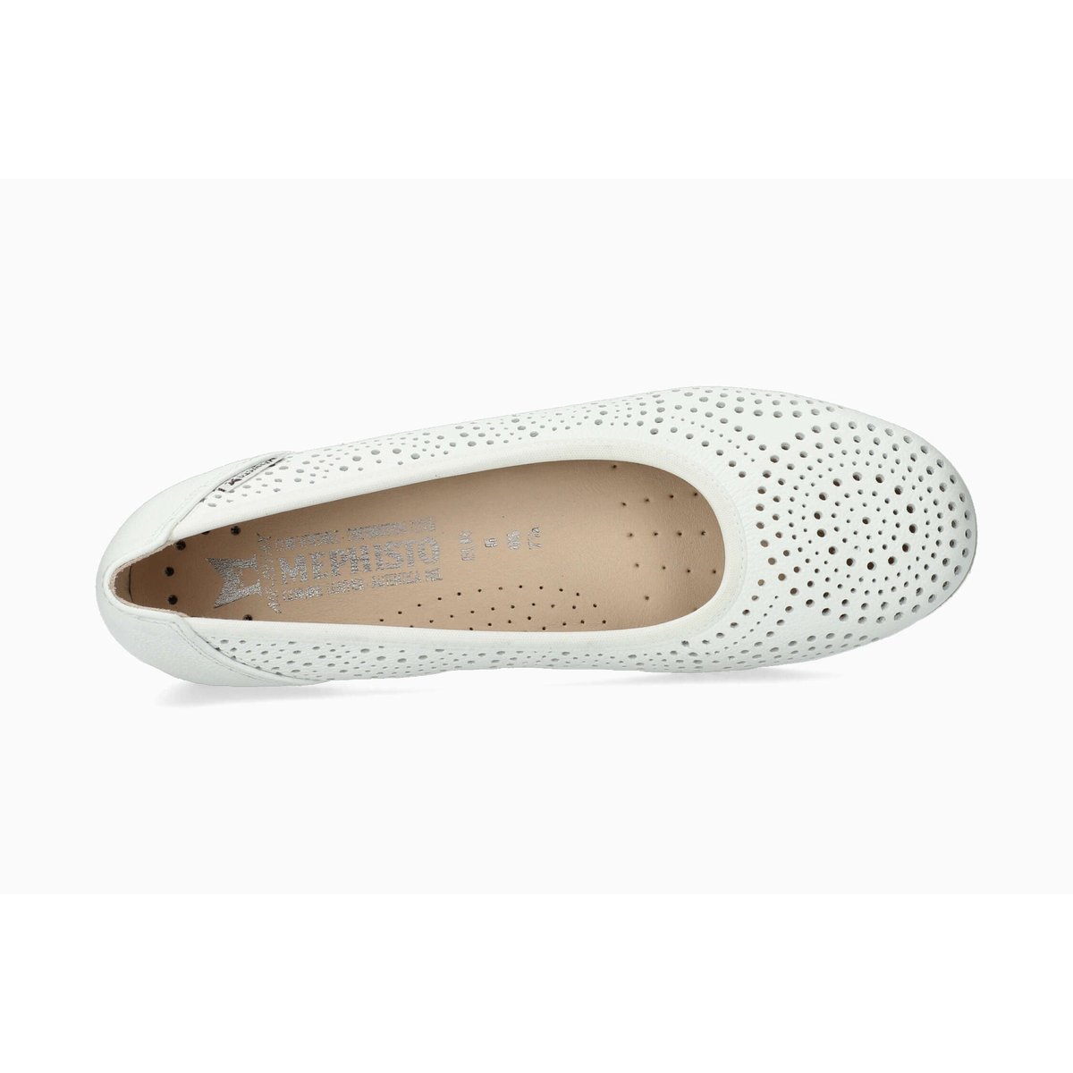 Ballerines en cuir ELSIE PERF blanc 5144, MEPHISTO
