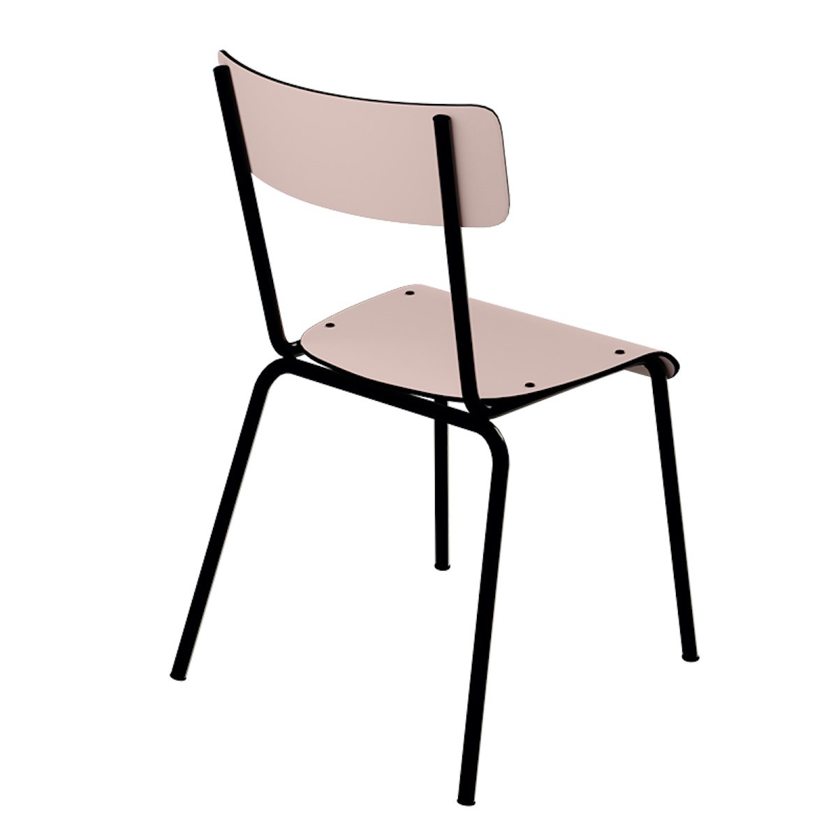 Chaise de salle à manger style vintage SUZIE rose poudré, LES GAMBETTES