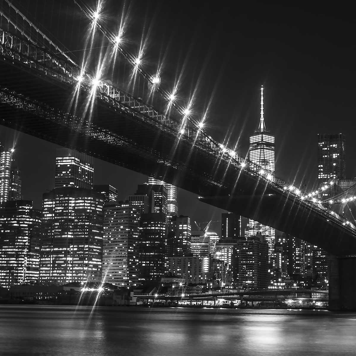Tableau brooklyn brigde de nuit tableau alu dibond, HEXOA
