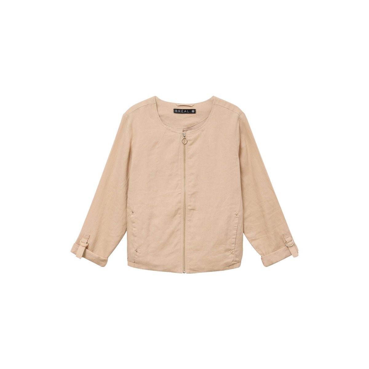 Veste bas resserré aspect lin sable, BREAL