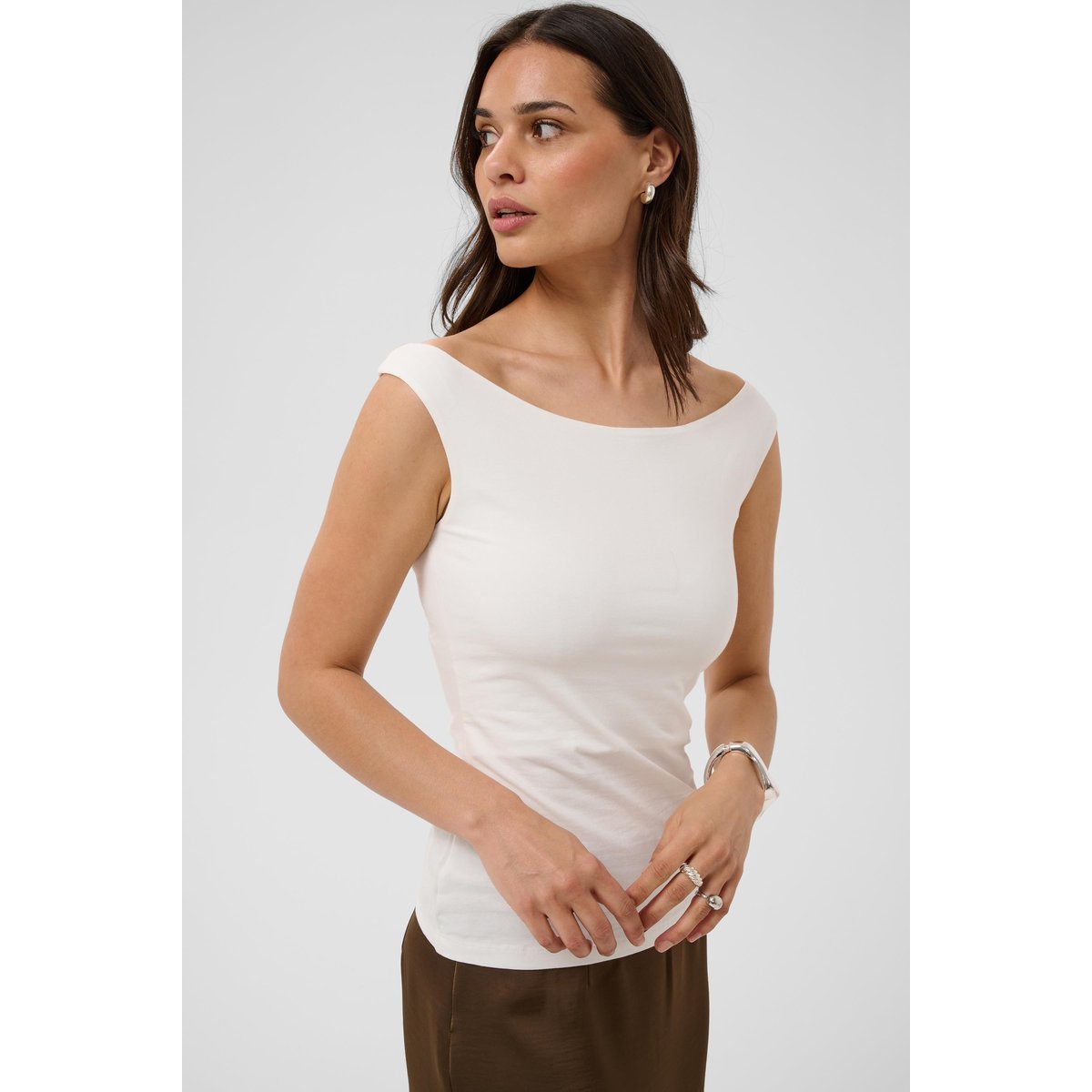 Jersey sans-manches blanc chalk, KAFFE