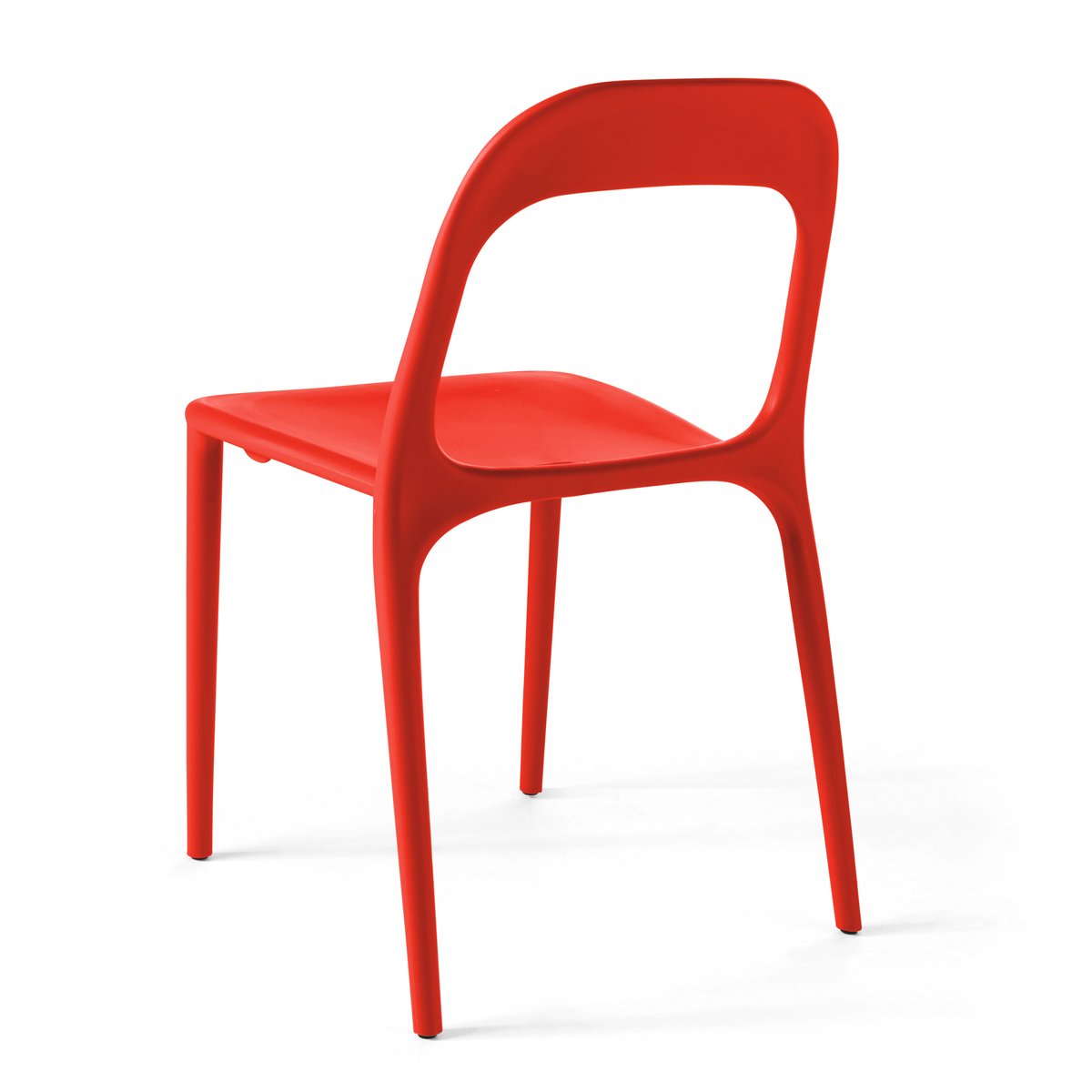 Chaise en plastique de jardin, MILAN rouge, OVIALA