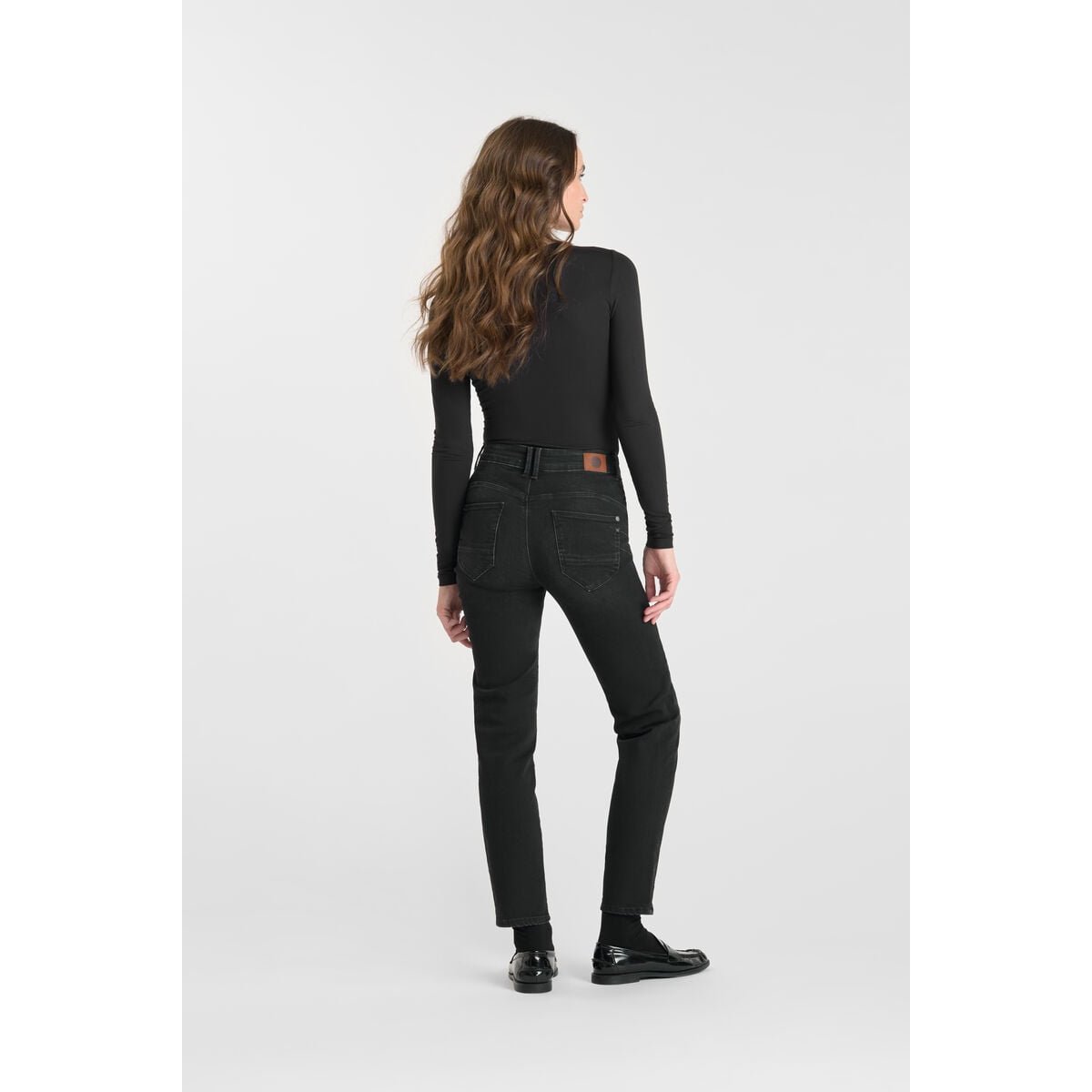 Jeans push-up droite PULP, 7/8ème black / black, LE TEMPS DES CERISES