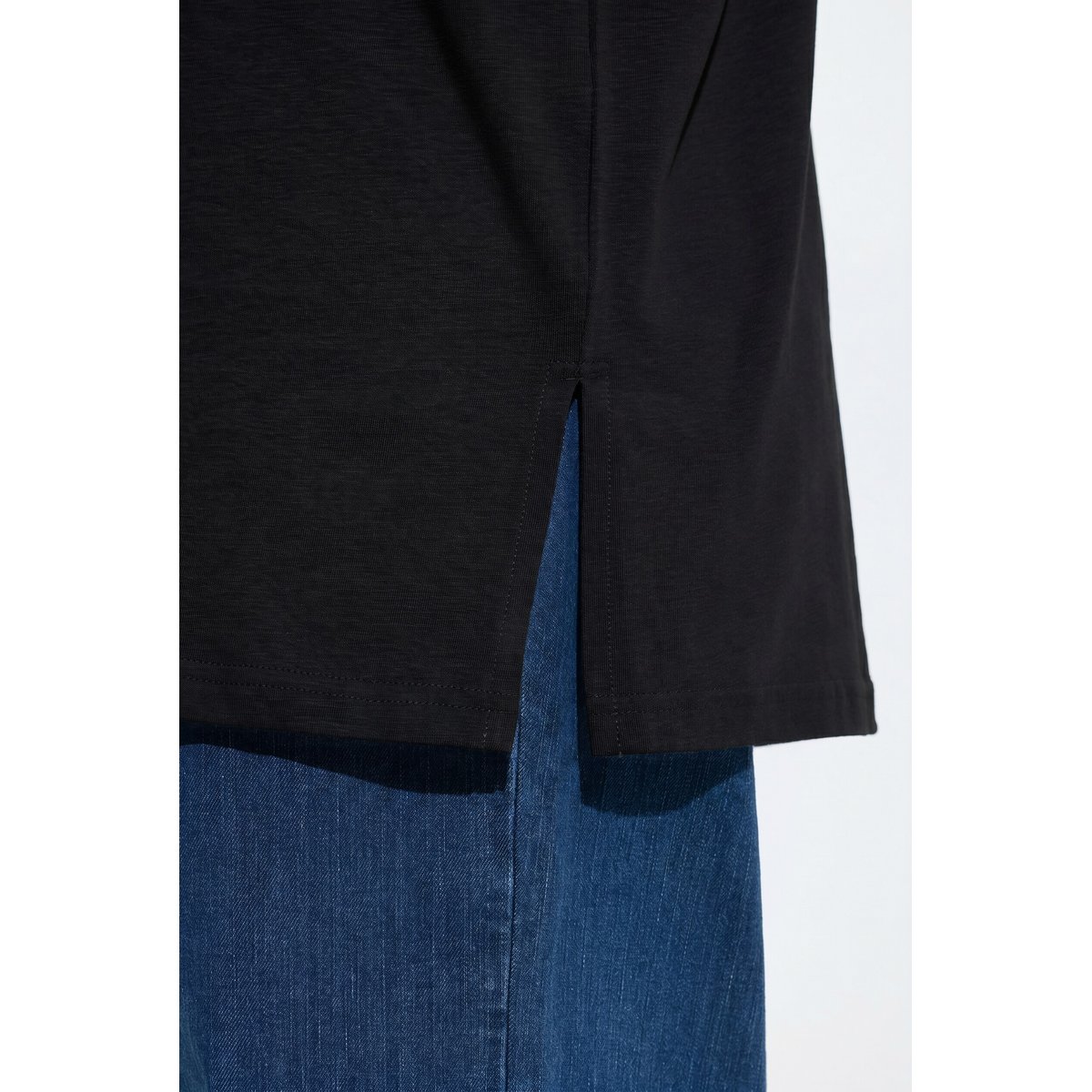 T-shirt col montant, manches courtes noir, ULLA POPKEN