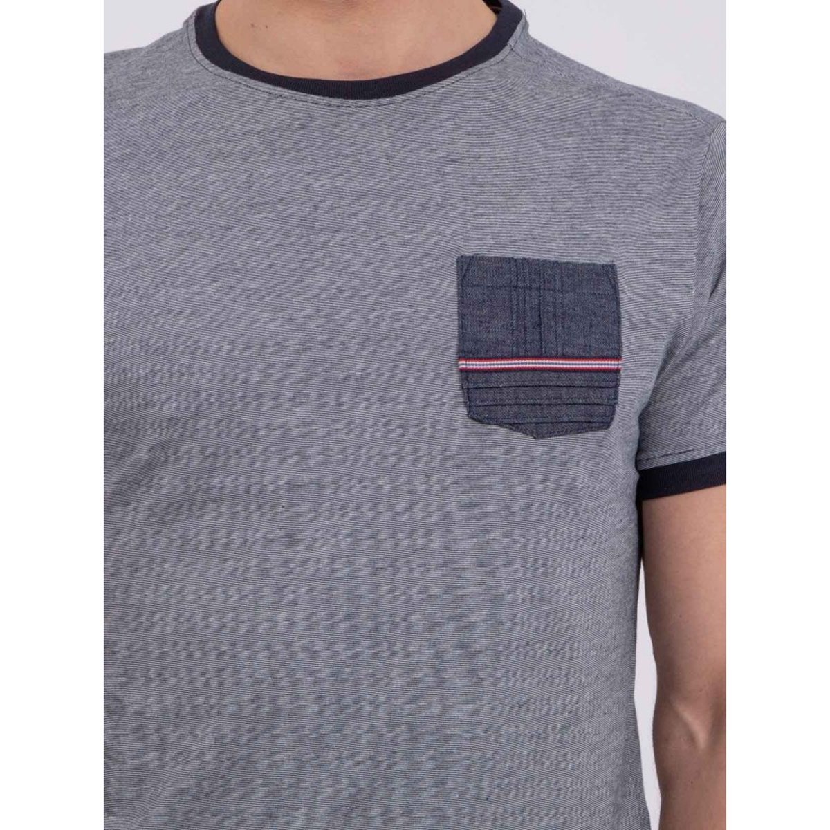 T-shirt Col Rond Pur Coton Nabastil bleu marine, RITCHIE