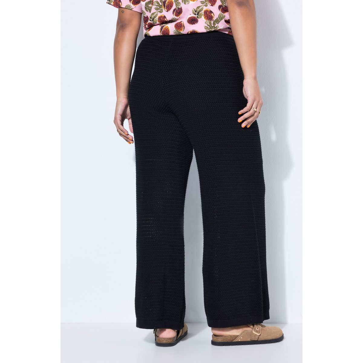 Pantalon en maille texturée noir, STUDIO UNTOLD