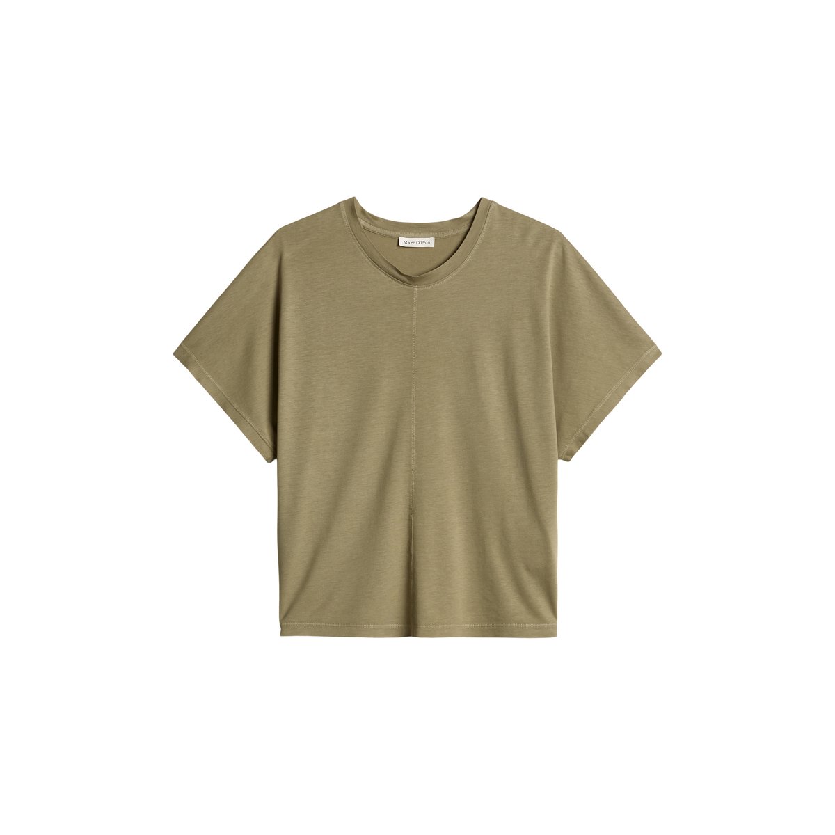 T-shirt regular en mélange fluide de lyocell et de coton vert, MARC O'POLO