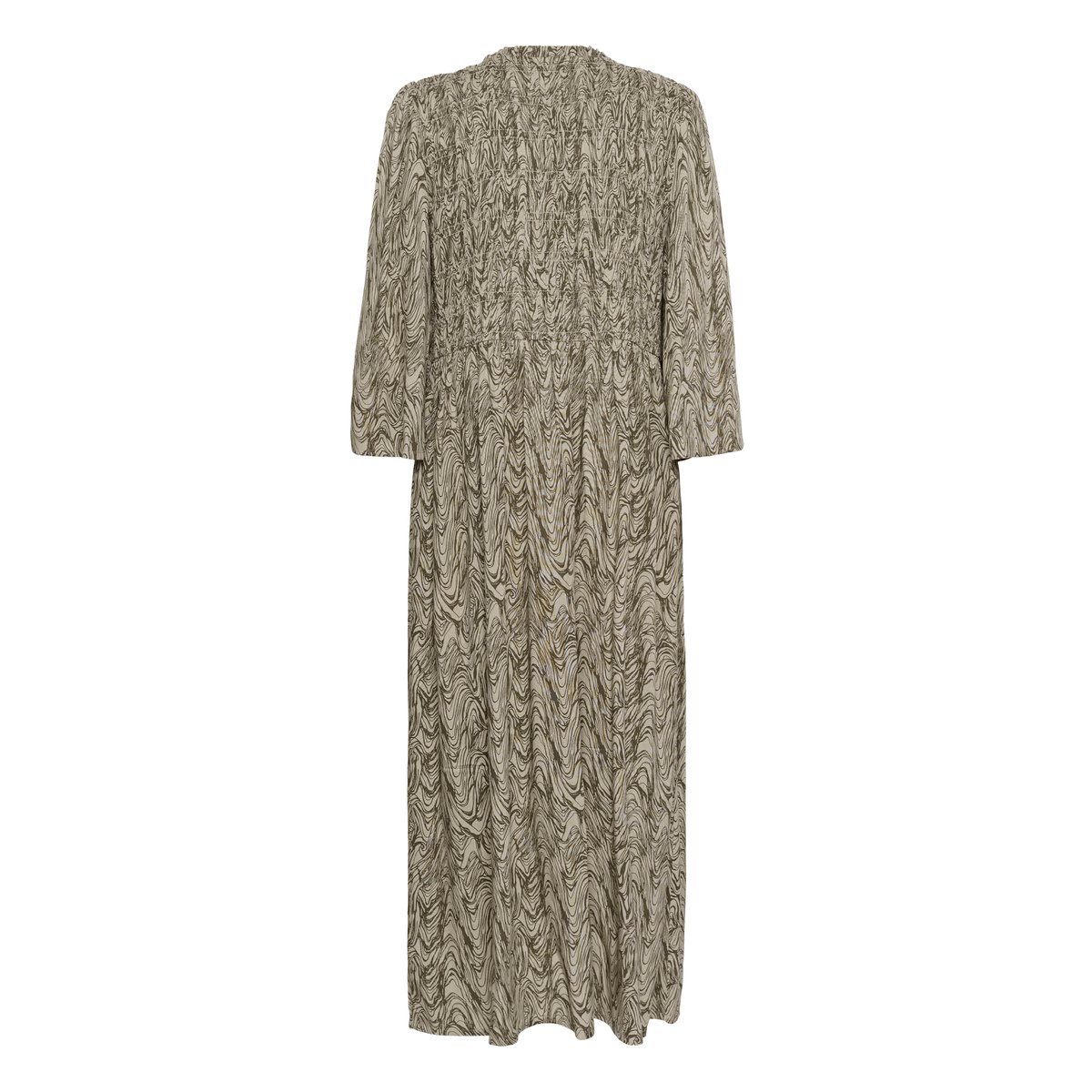 Dress beige imprimé sand toned organic print, KAFFE