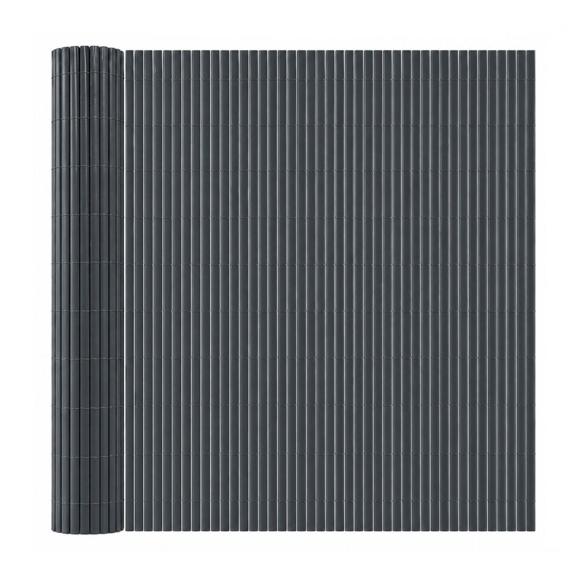 Lot de 2 canisses brise-vue occultantes en PVC gris, TOILINUX