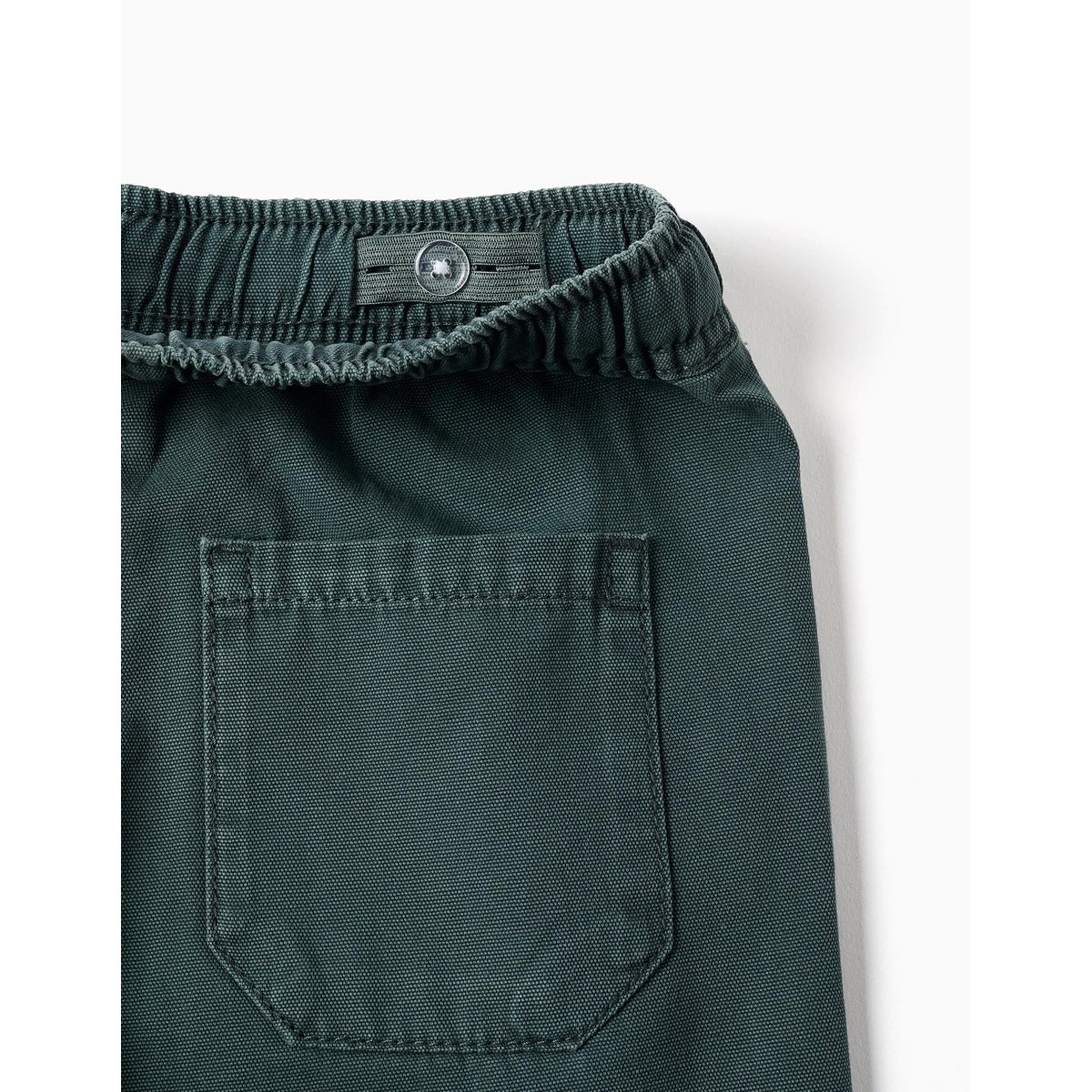 Short midi cargo en coton avec cordon de serrage vert foncé, ZIPPY