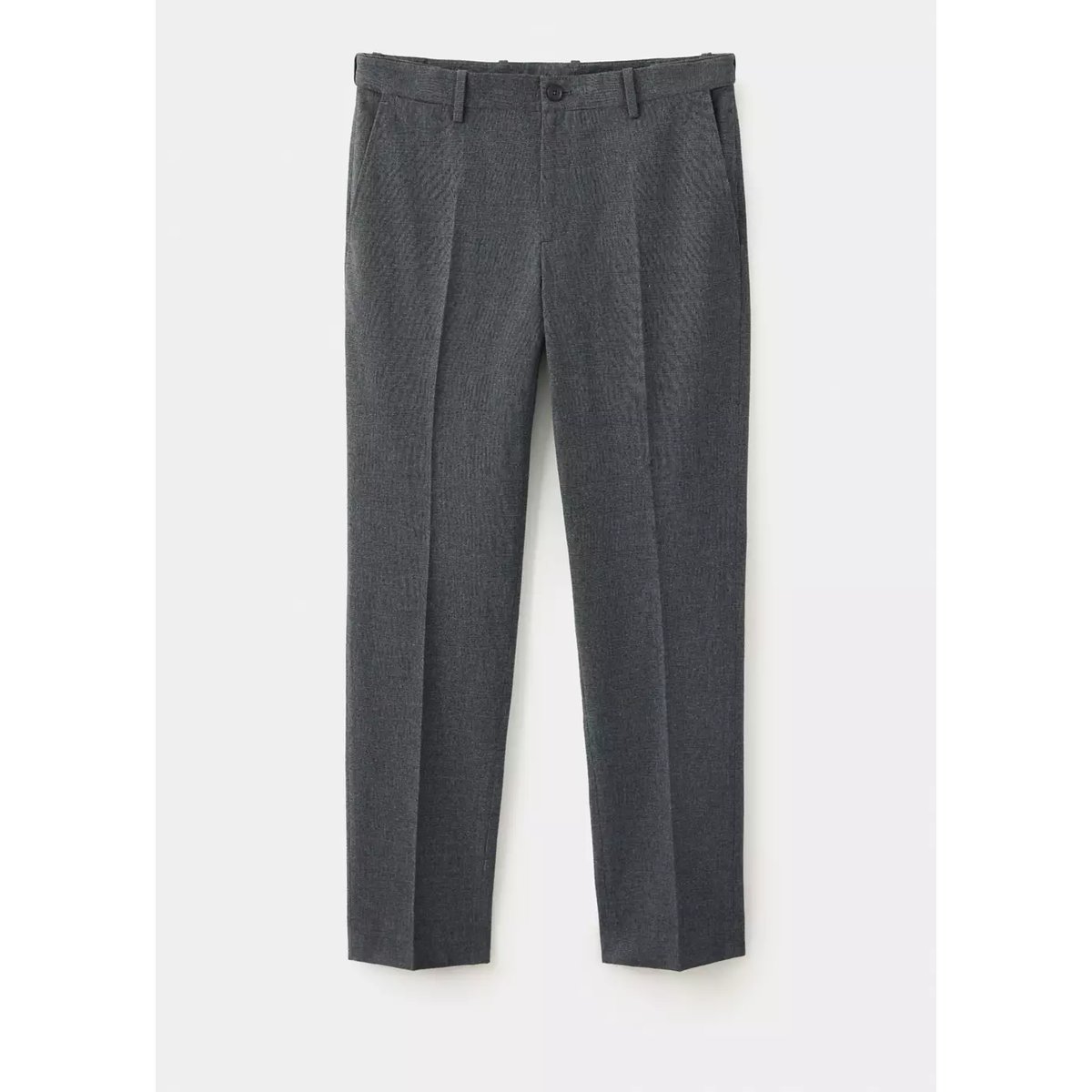Pantalon flanelle regular-fit gris chiné foncé, MANGO MAN