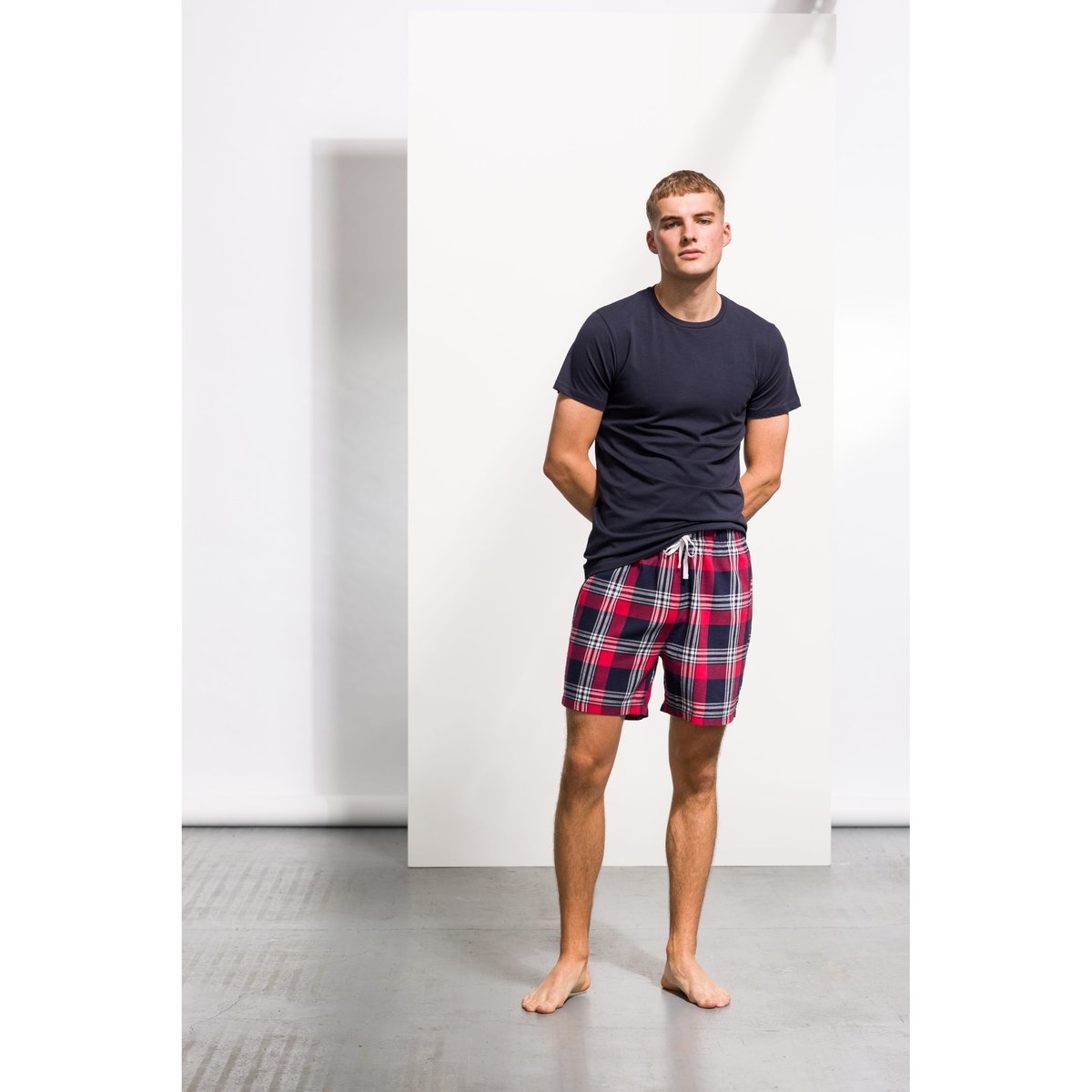 Short décontracté TARTAN rouge/bleu marine, SKINNI FIT