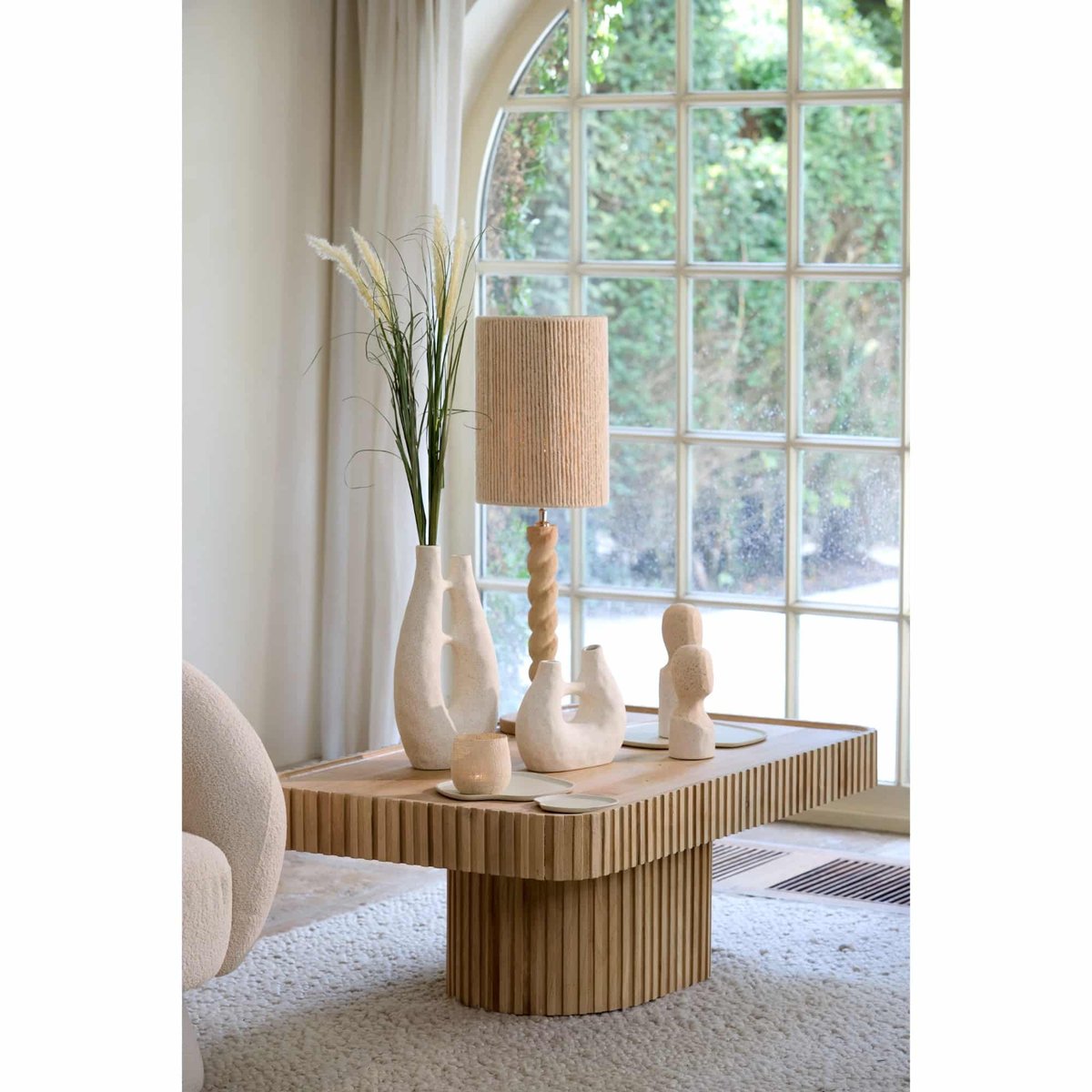 Abat-Jour Textiles MEDANA crème, LIGHT & LIVING