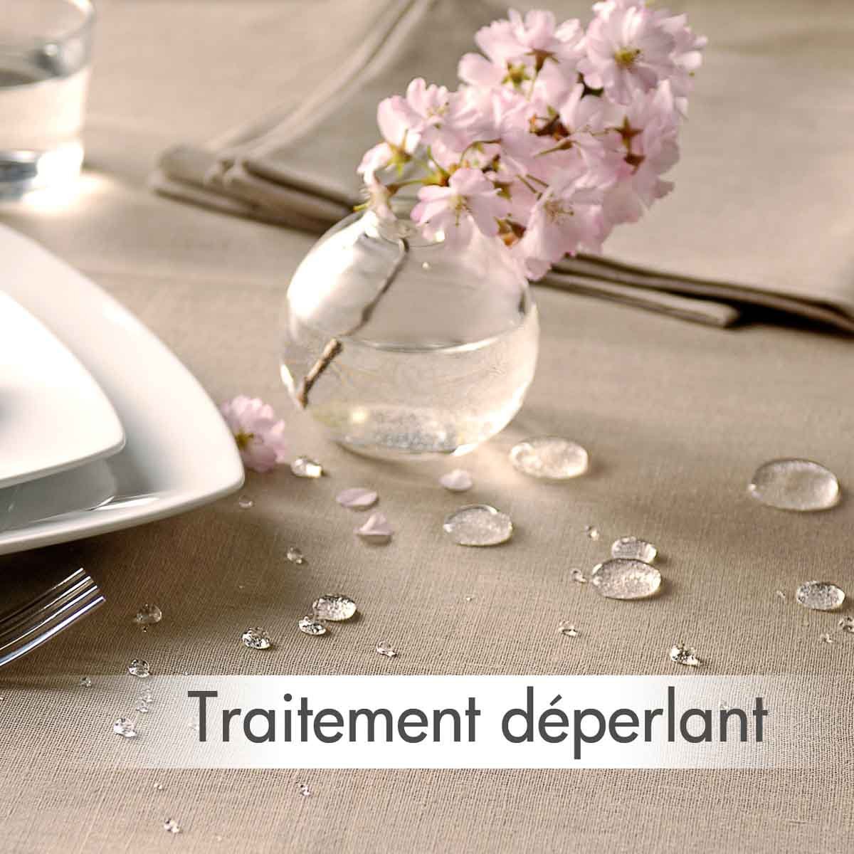 Lot de 2 serviettes de table en lin déperlant, DÉLICES DE LIN ivoire, BLANC CERISE