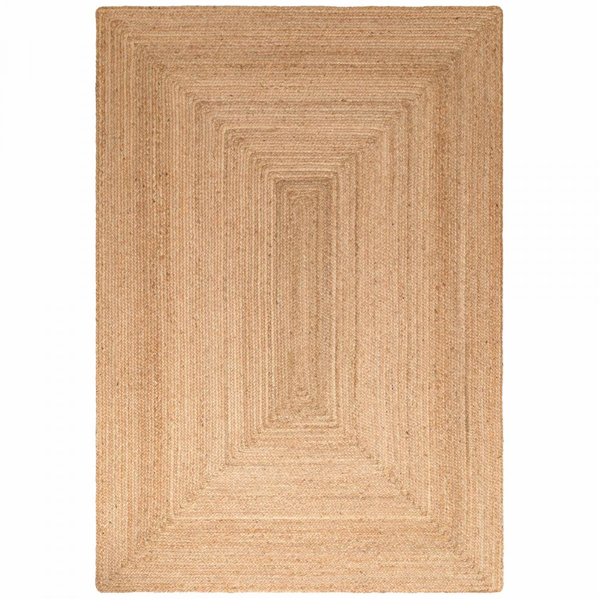 Tapis pour une chambre ou une entrée motif simple, JUTE L tissé main, design chaleureux marron, UN AMOUR DE TAPIS