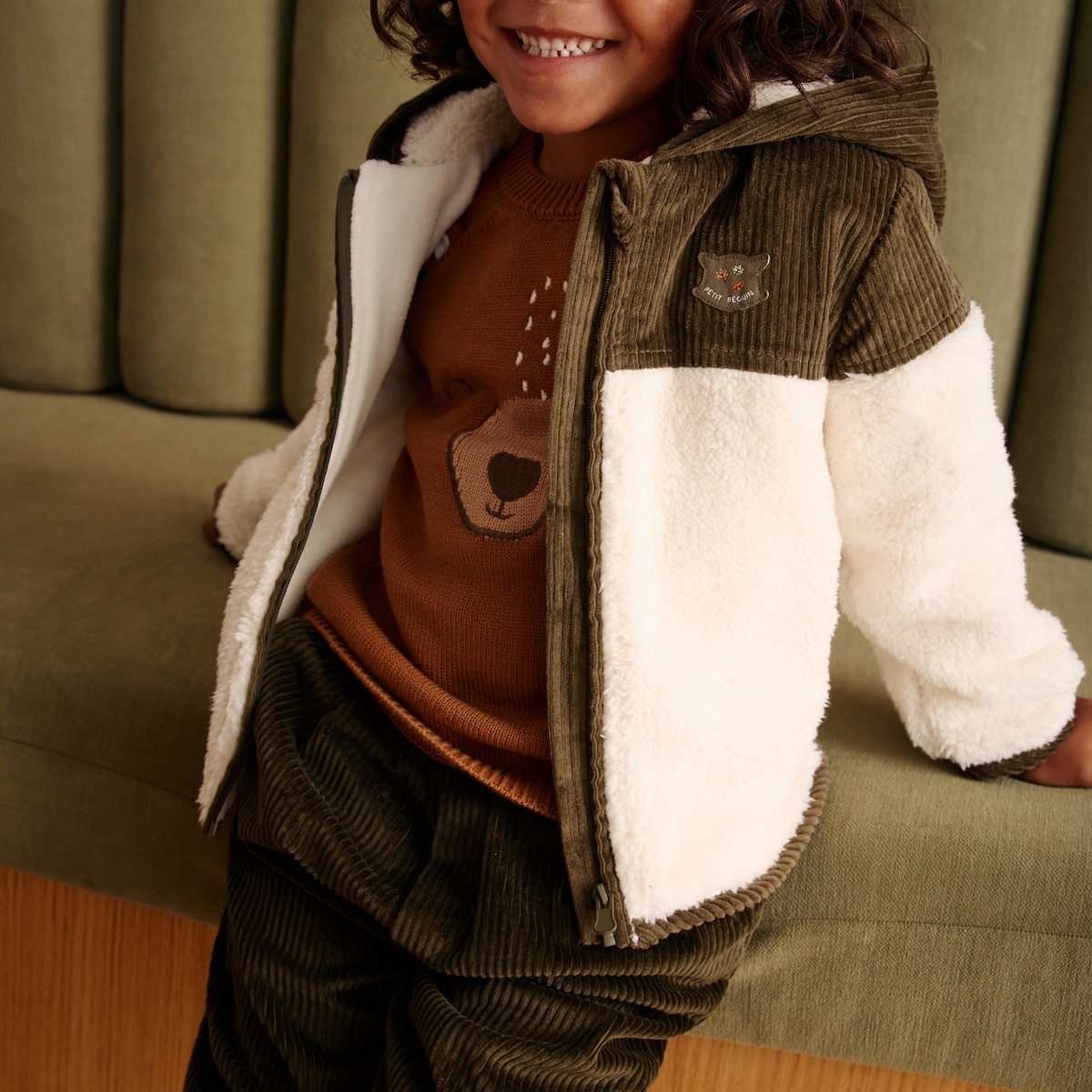 Pull bébé en tricot Moka marron, PETIT BEGUIN