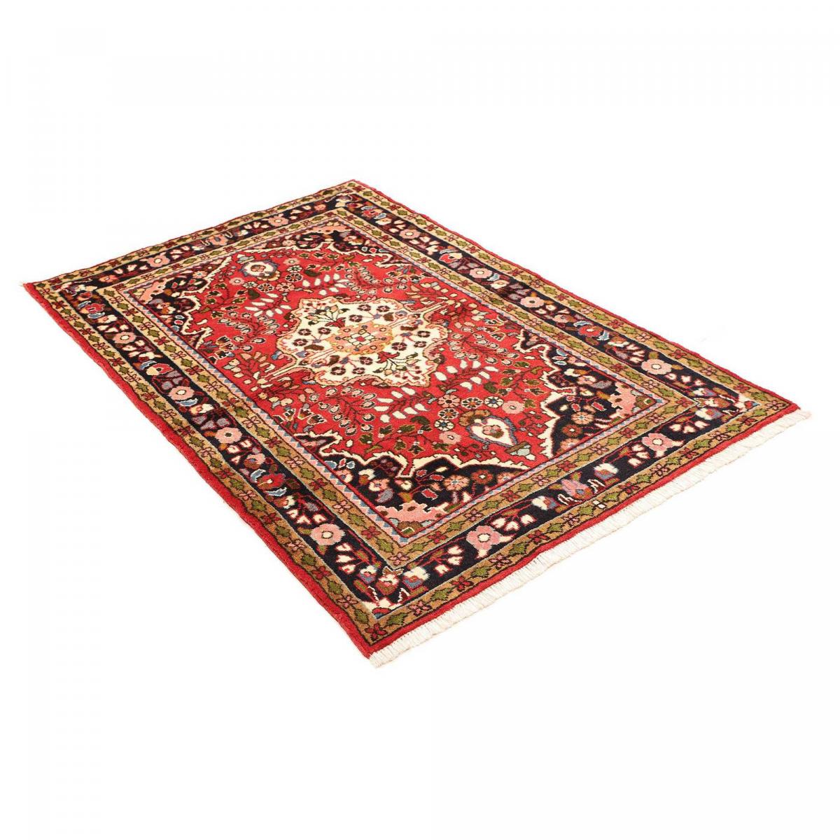 Tapis d'orient oriental, noué main en laine, HAMADAN 16 rouge, crème, noir, UN AMOUR DE TAPIS