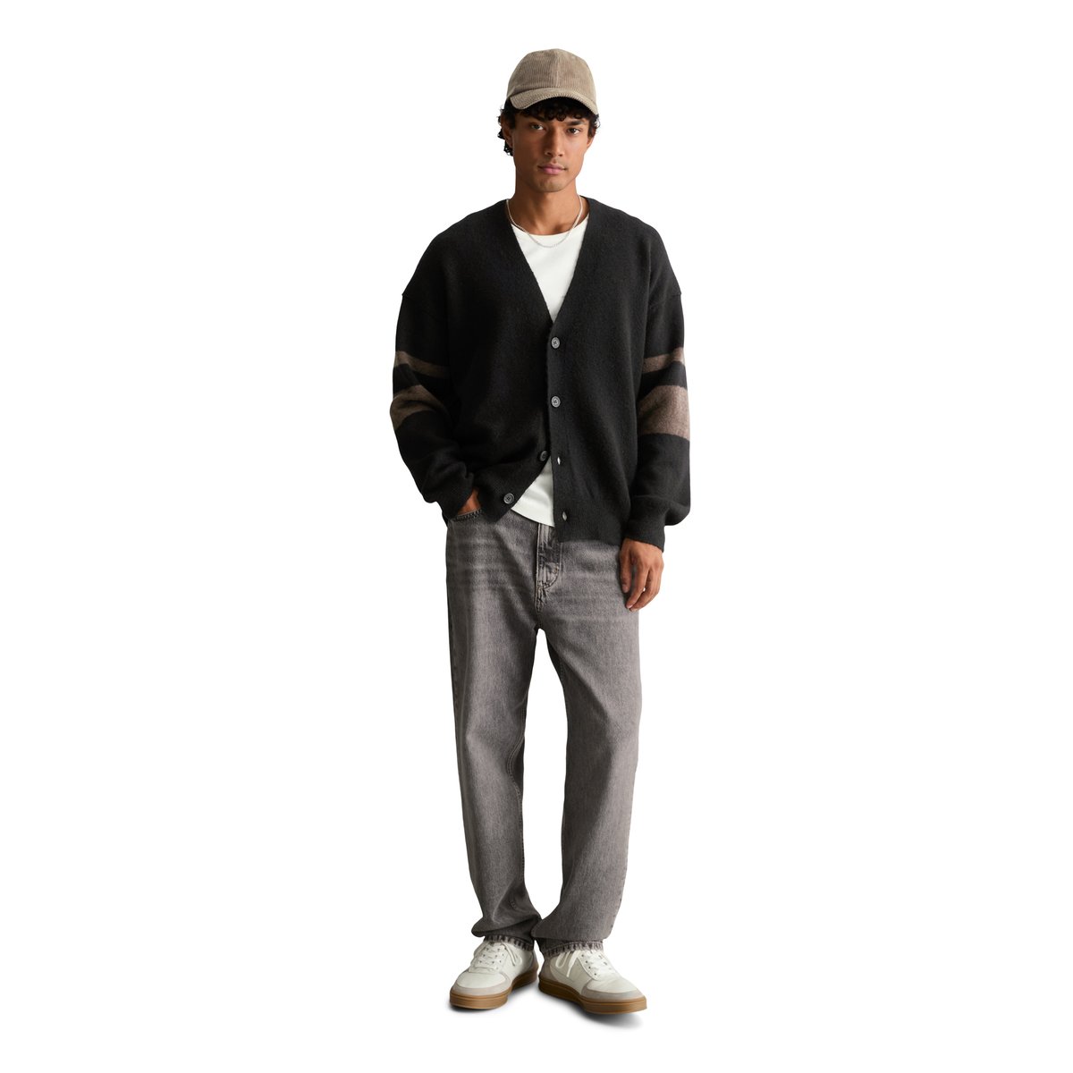 Cardigan oversize en mélange de laine vierge douce noir, MARC O’POLO DENIM