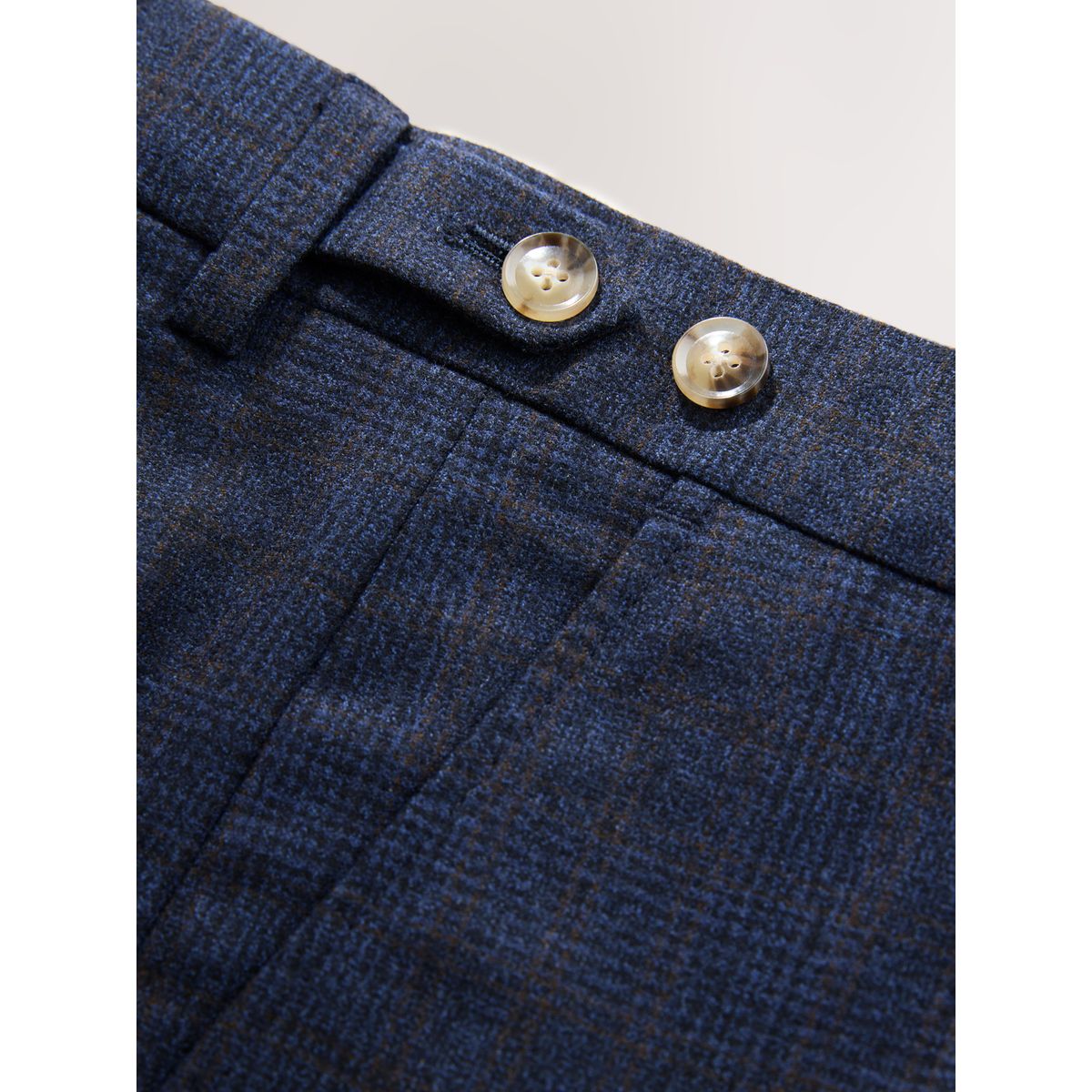 Pantalon de costume slim laine carreaux Signature bleu marine, NEXT