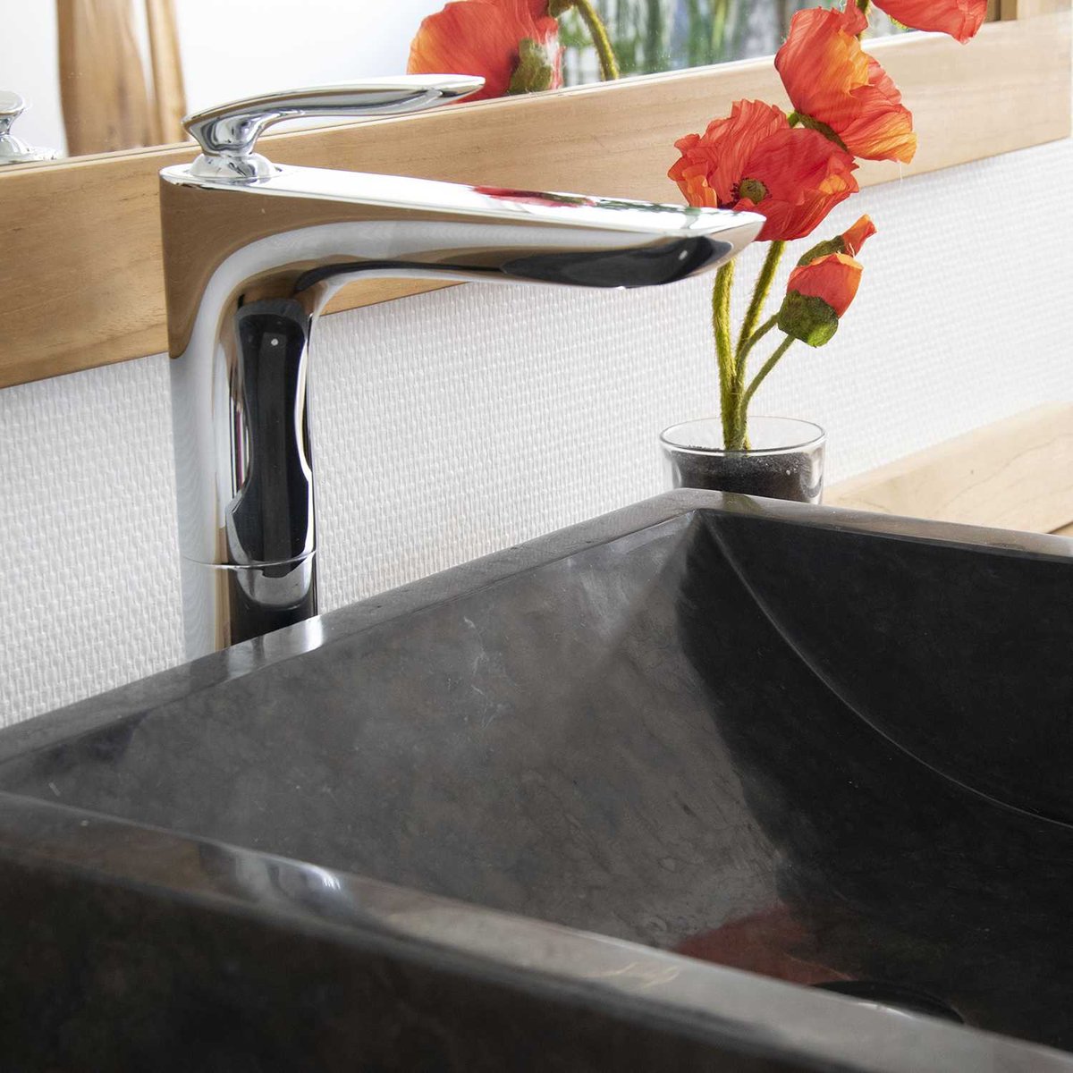 Vasque Kiara en marbre noir, OCEAN LINE